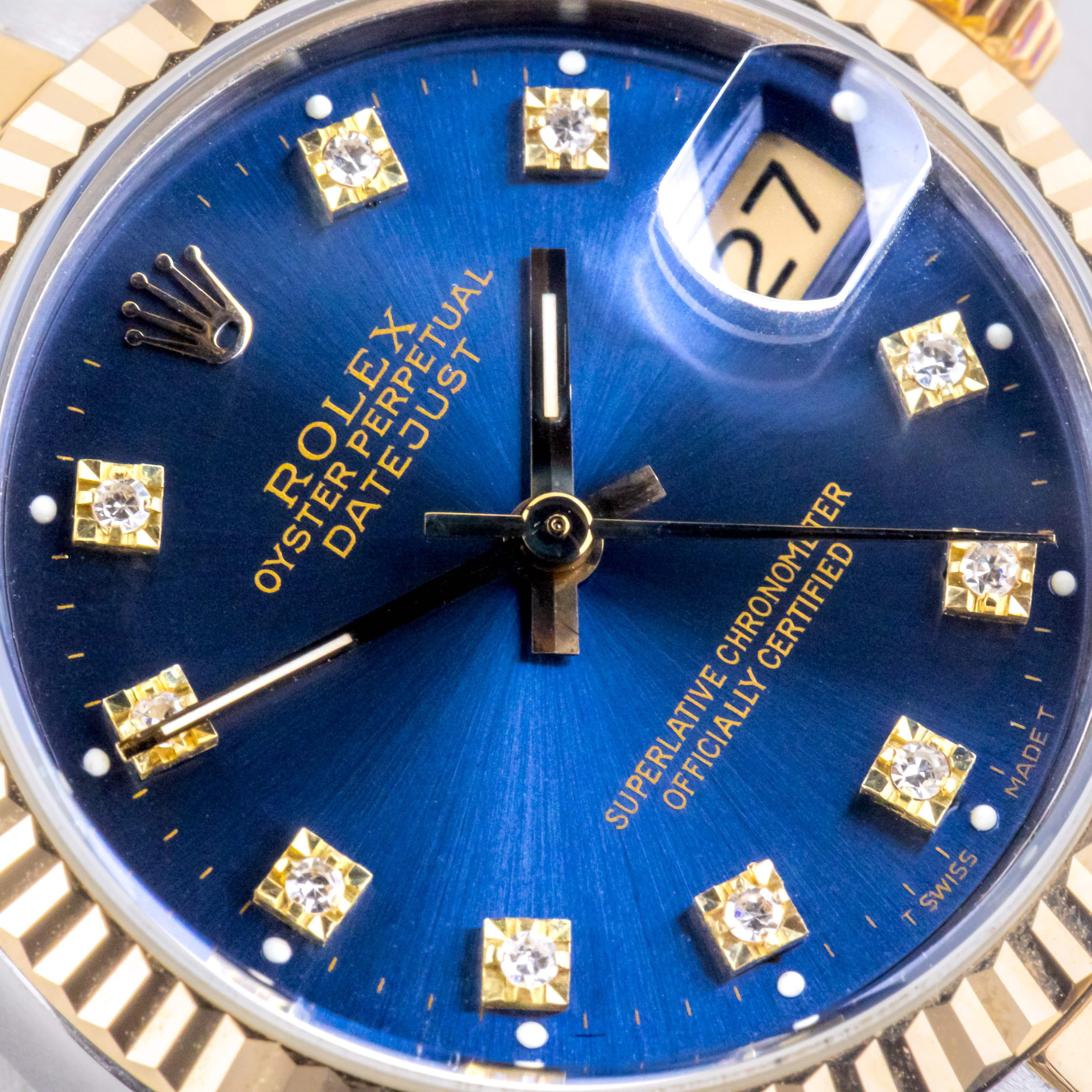 Rolex Oyster Perpetual Datejust Mid-Size Blue Diamond 68273 1988 (Vollständiger Satz) 2 Rolex Oyster Perpetual Datejust Mid-Size Blue Diamond 68273 1988 (Vollständiger Satz) – Bild 2