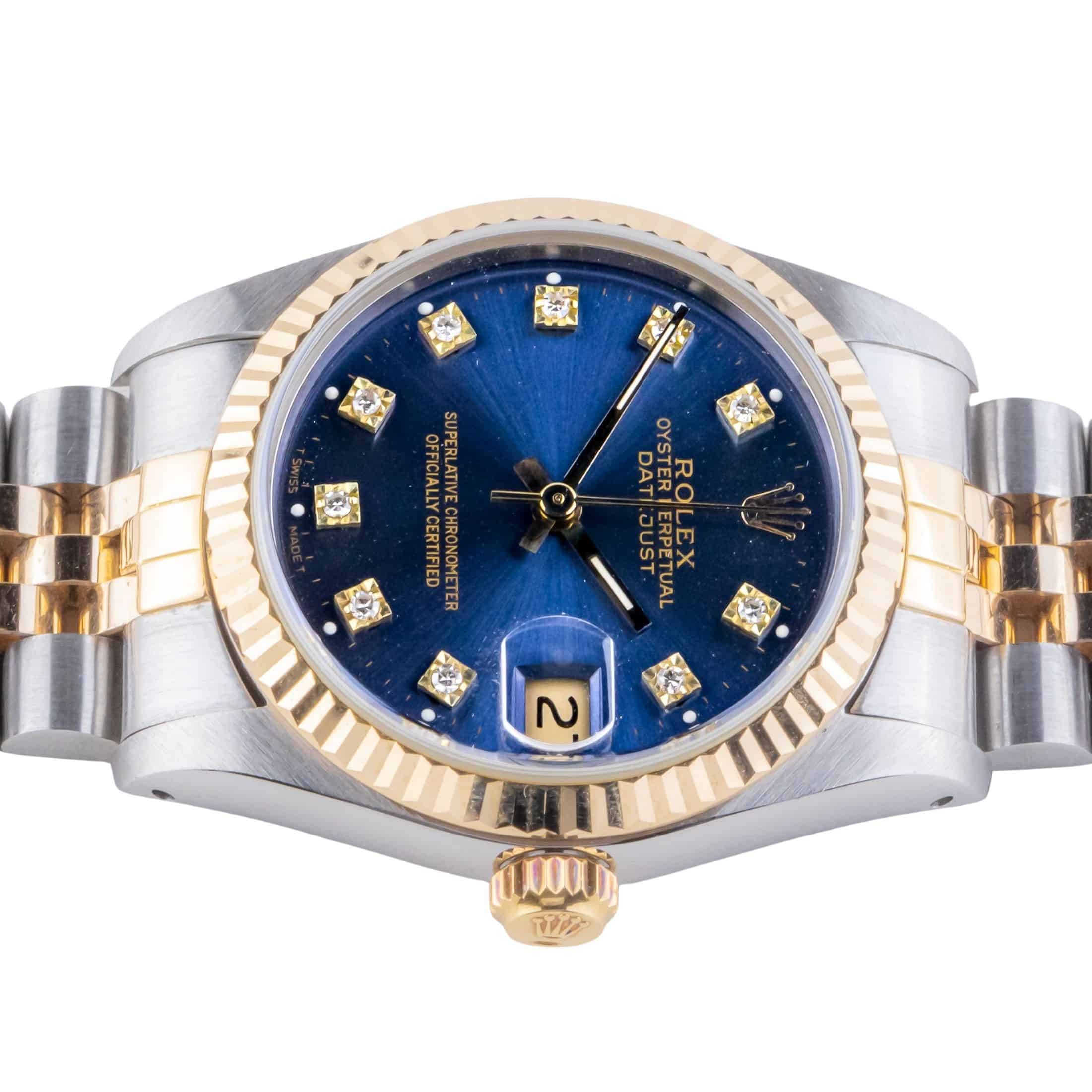 Rolex Oyster Perpetual Datejust Mid-Size Blue Diamond 68273 1988 (Vollständiger Satz) 6 Rolex Oyster Perpetual Datejust Mid-Size Blue Diamond 68273 1988 (Vollständiger Satz) – Bild 6