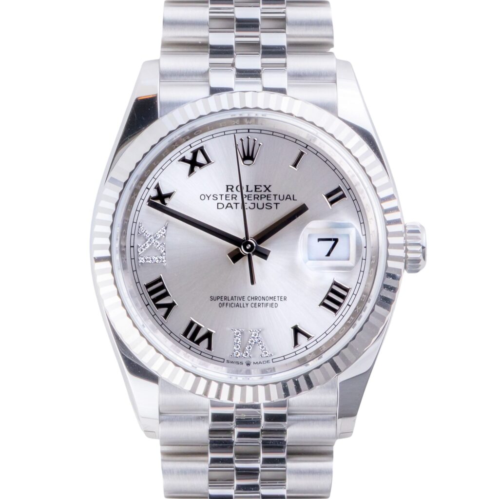 NEW Rolex Oyster Perpetual Datejust Silver Diamond 126234 2026 (Vollständiger Satz) 10 2E0B0981 1CG 3M Langedyk Vintage Watches