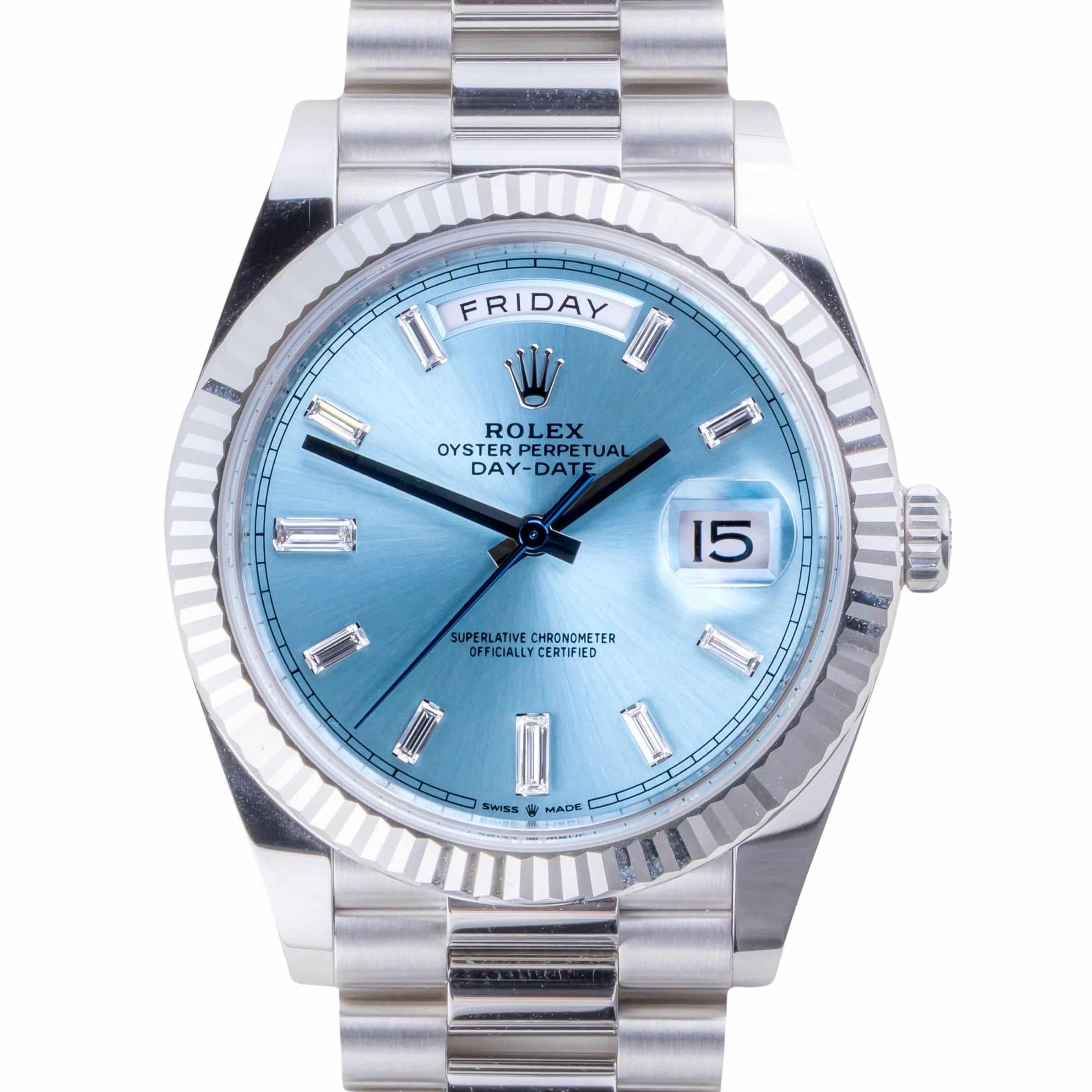 NEW Rolex Oyster Perpetual Day-Date Ice Blue 228236 2026 (Full Set) 3 2E0B0993 1CG 3M