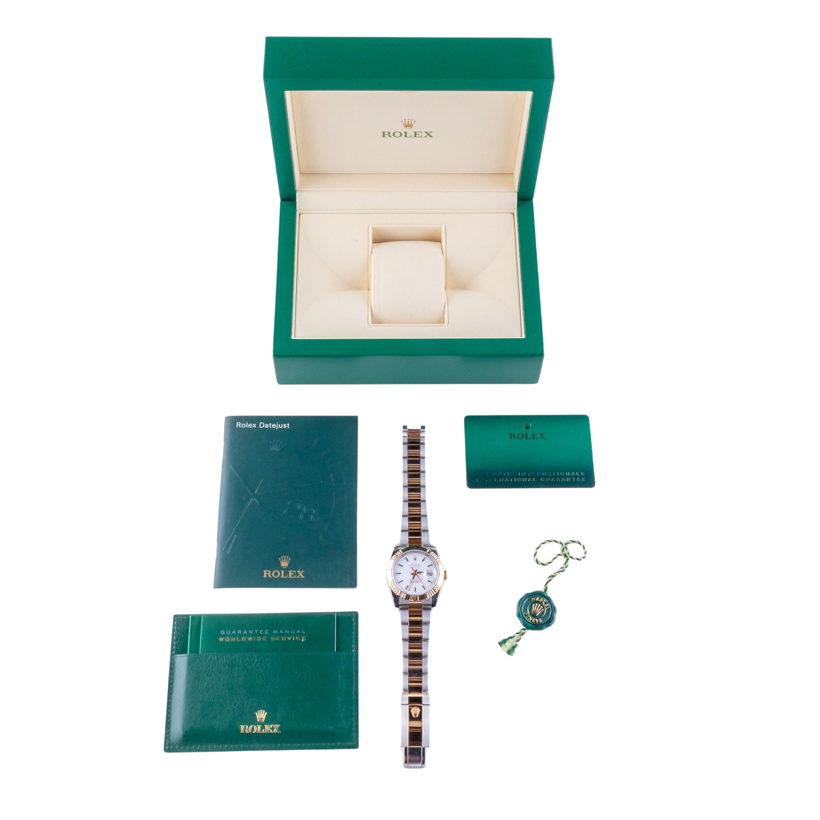 NEW Rolex Oyster Perpetual Datejust White 116261 2006 (NOS / Full Set) 7 2E0B1004 1CG 3M