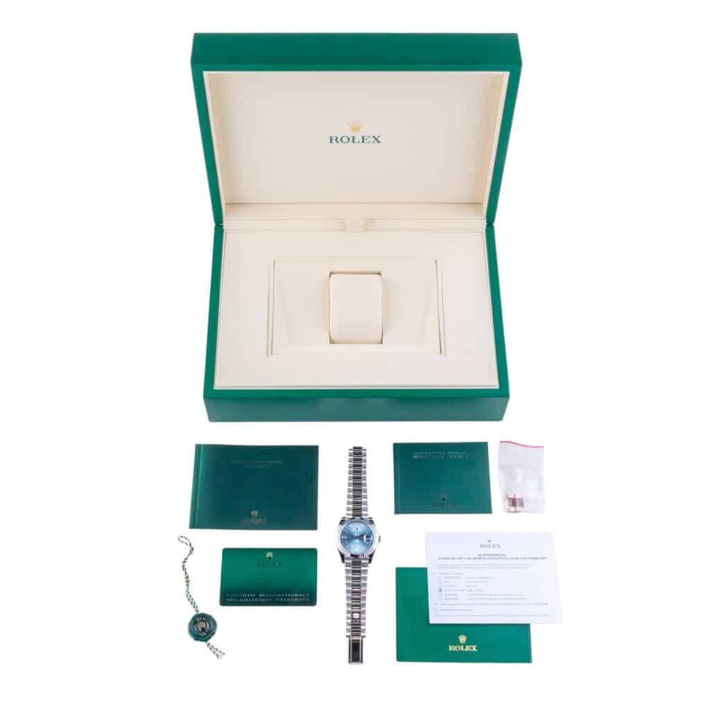 NEW Rolex Oyster Perpetual Day-Date Ice Blue 228236 2026 (Full Set) 15 2E0B1021 1CG 3M