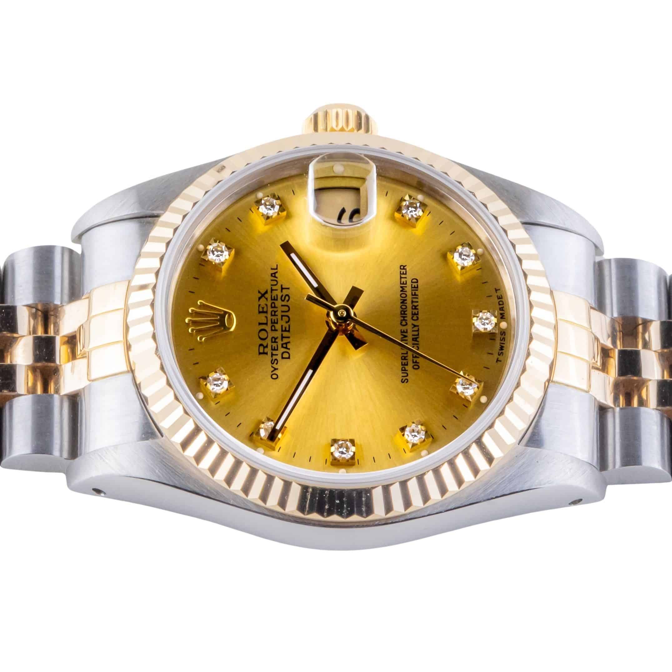Rolex Oyster Perpetual Datejust Mid-Size Champagne Diamond 68273 1991 (Vollständiger Satz) 5 Rolex Oyster Perpetual Datejust Mid-Size Champagne Diamond 68273 1991 (Vollständiger Satz) – Bild 5