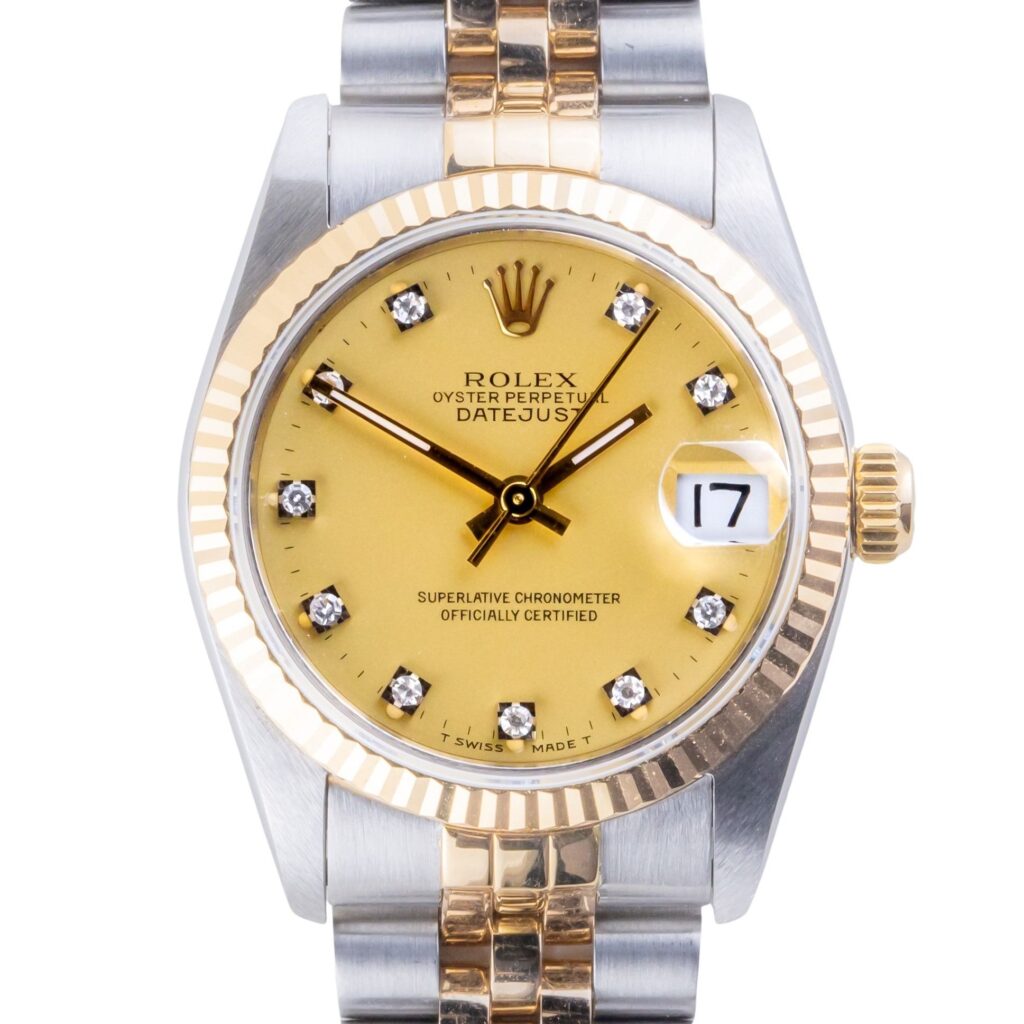 Rolex Datejust Mid-Size Champagne Diamond 68273 1991 (Full Set) 10 2E0B1049 1CG 3M