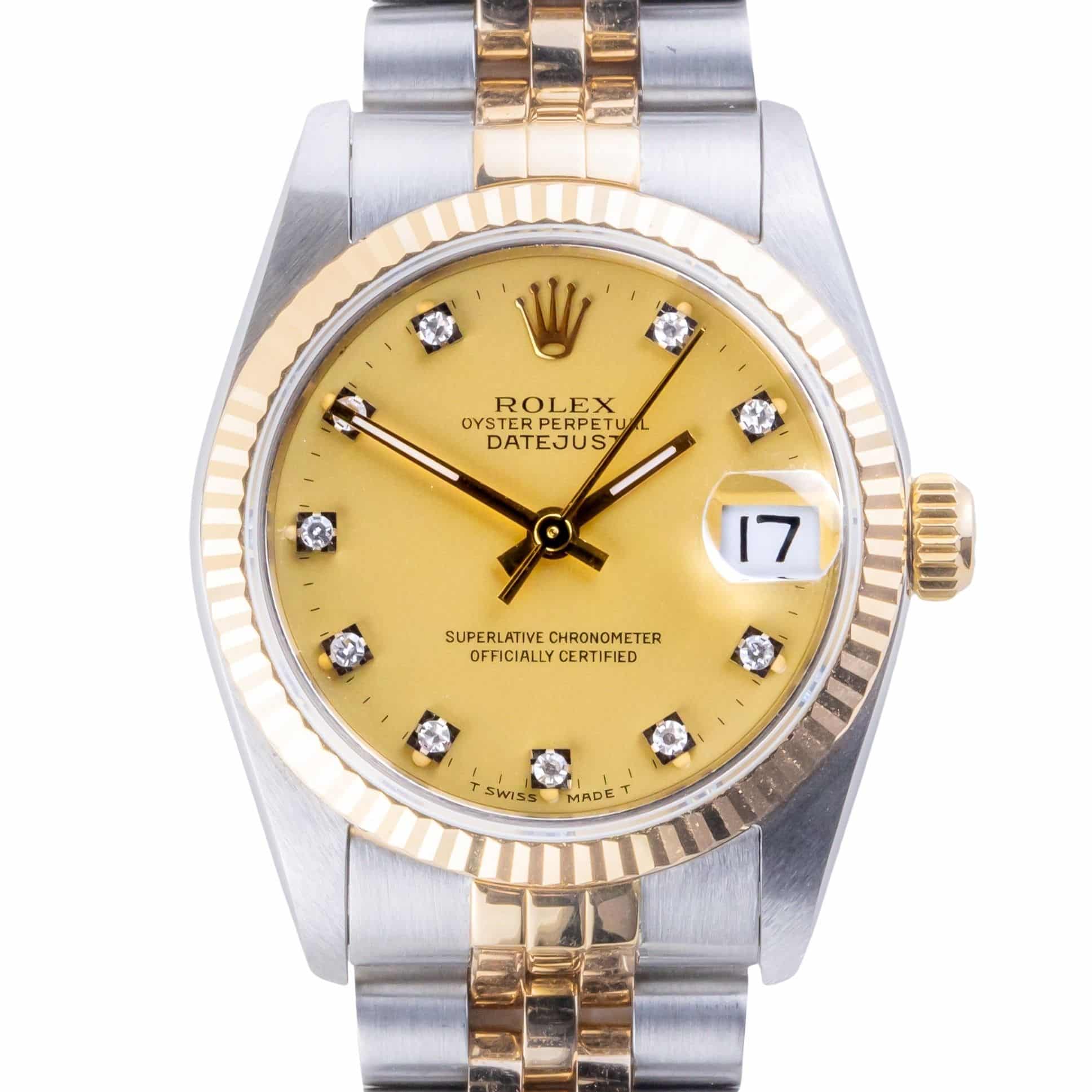 Rolex Datejust Mid-Size Champagne Diamond 68273 1991 (Full Set) 3 2E0B1049 1CG 3M