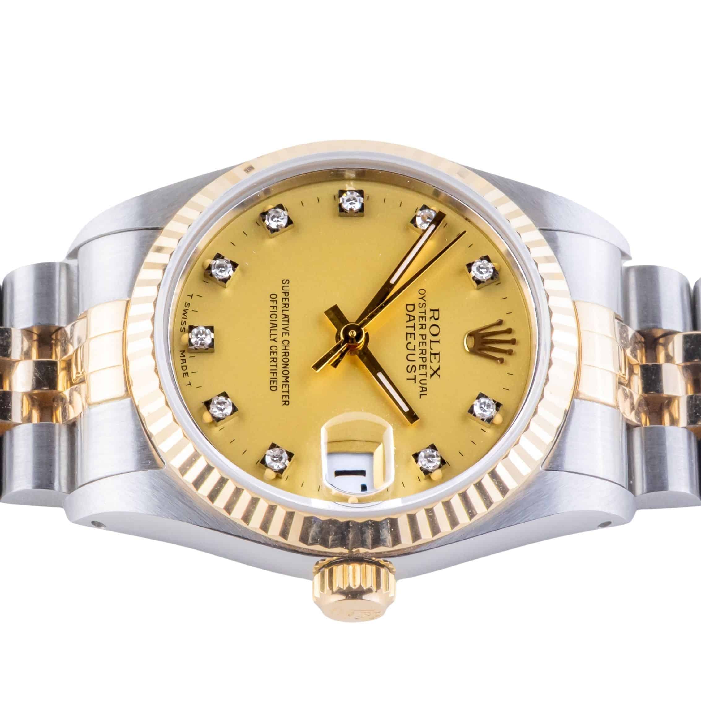 Rolex Datejust Mid-Size Champagne Diamond 68273 1991 (Full Set) 6 2E0B1055 1CG 3M