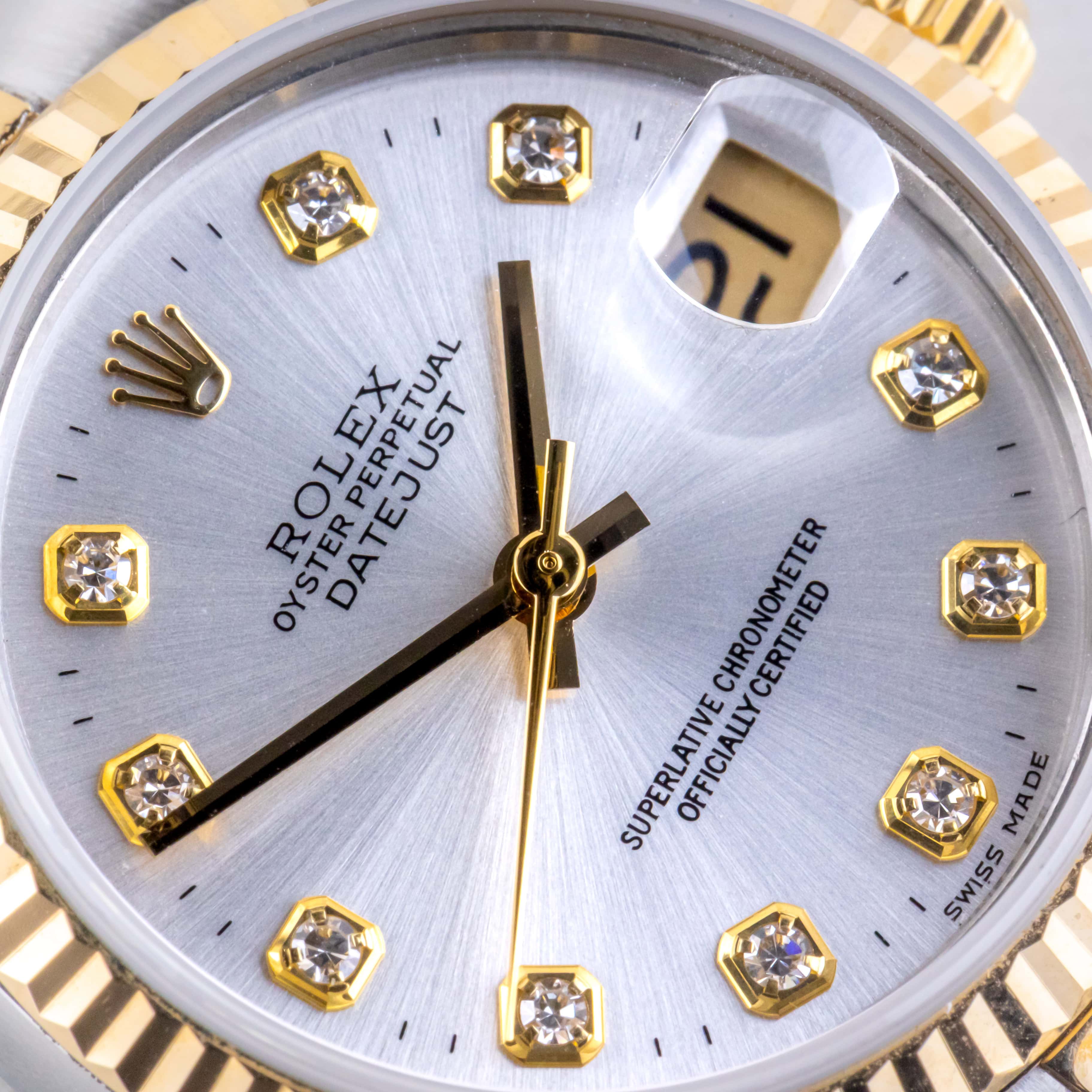Rolex Oyster Perpetual Datejust Mid-Size Silver Diamond 68273 1994 (Vollständiger Satz) 2 Rolex Oyster Perpetual Datejust Mid-Size Silver Diamond 68273 1994 (Vollständiger Satz) – Bild 2