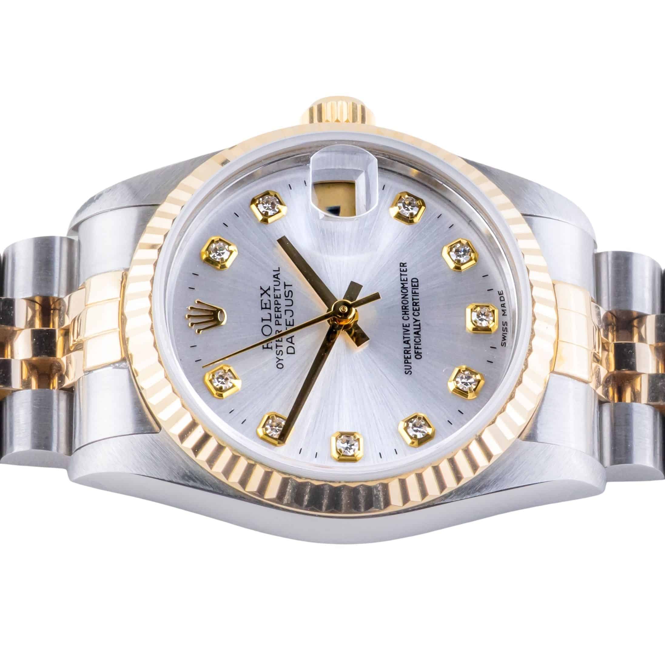 Rolex Oyster Perpetual Datejust Mid-Size Silver Diamond 68273 1994 (Vollständiger Satz) 5 Rolex Oyster Perpetual Datejust Mid-Size Silver Diamond 68273 1994 (Vollständiger Satz) – Bild 5