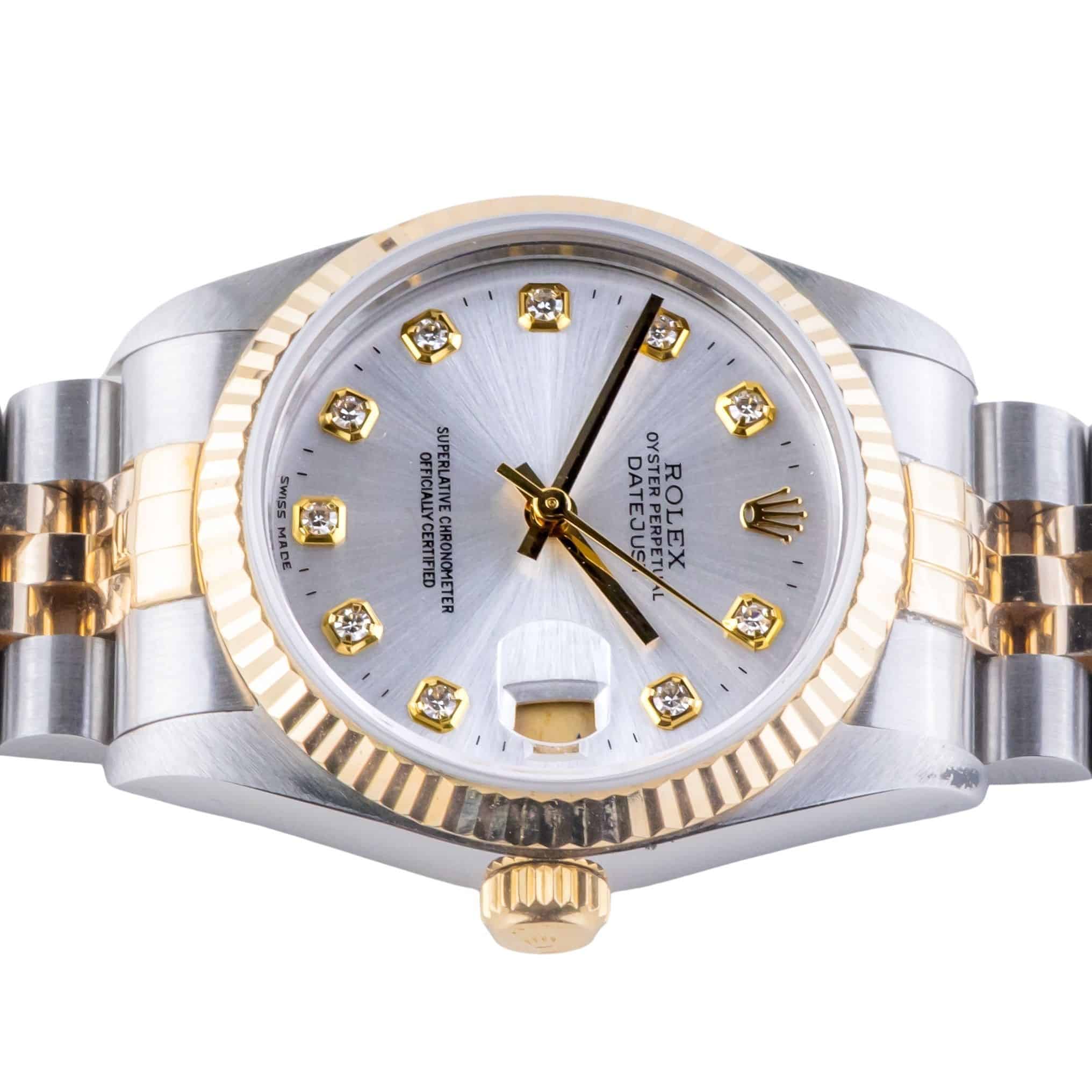 Rolex Oyster Perpetual Datejust Mid-Size Silver Diamond 68273 1994 (Vollständiger Satz) 6 Rolex Oyster Perpetual Datejust Mid-Size Silver Diamond 68273 1994 (Vollständiger Satz) – Bild 6