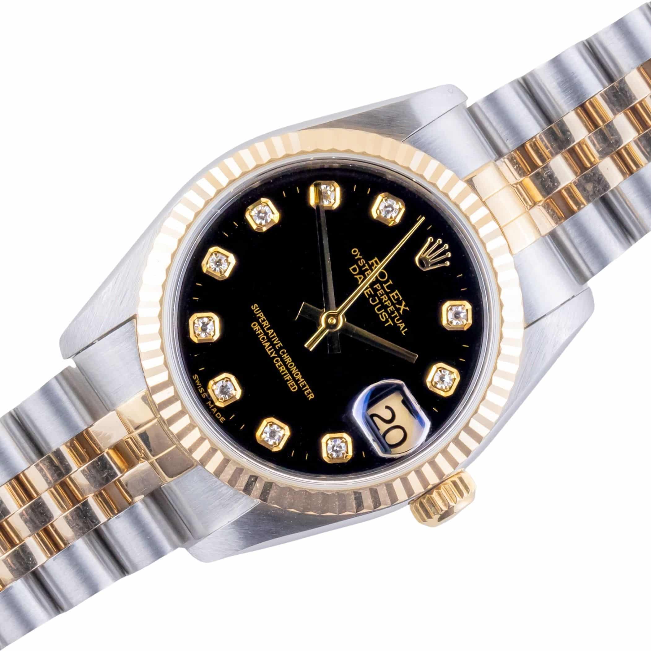 Rolex Datejust Mid-Size Black Diamond 68273 1993 (Full Set) 1 rolex-datejust-68273-44