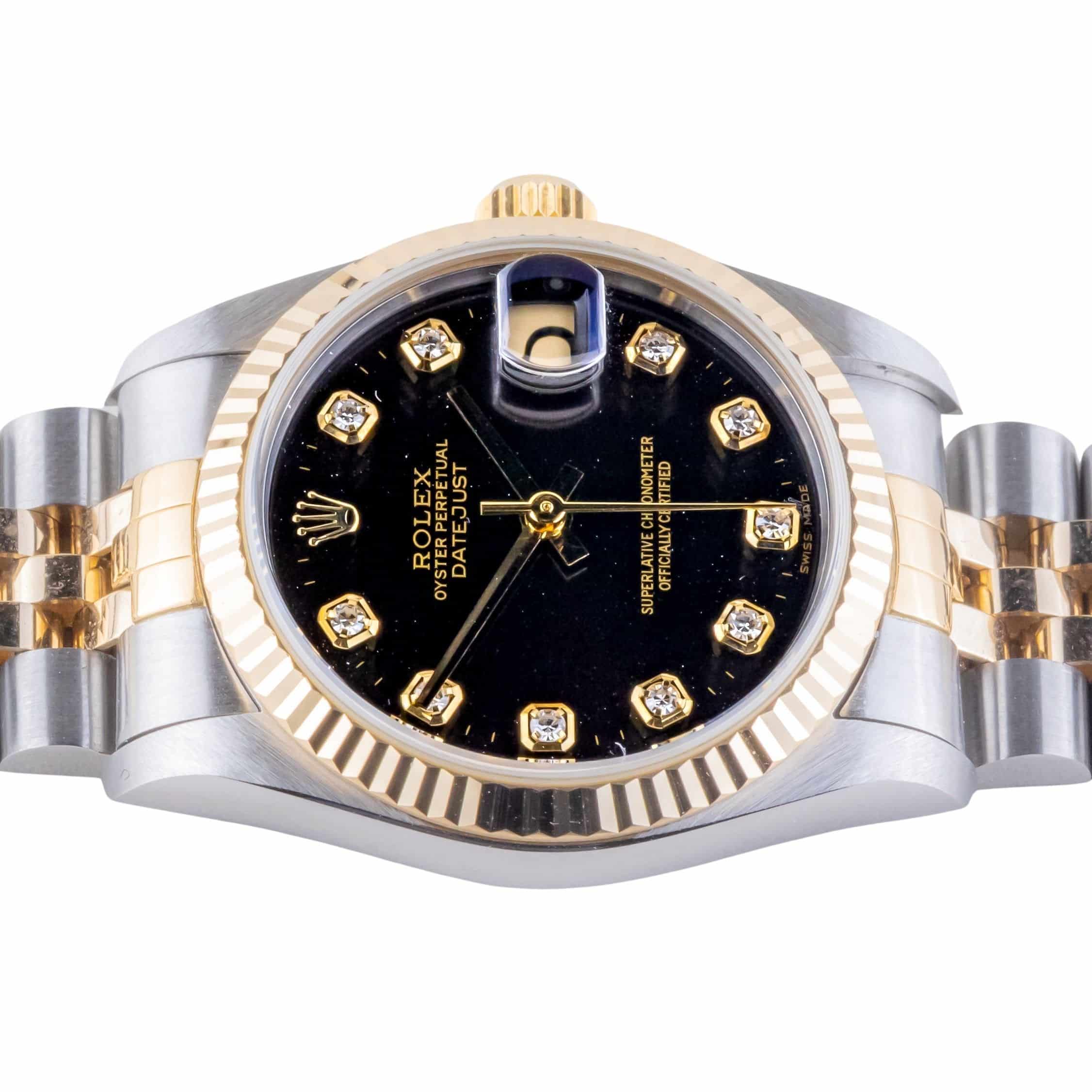 Rolex Datejust Mid-Size Black Diamond 68273 1993 (Full Set) 5 2E0B1090 1CG 3M