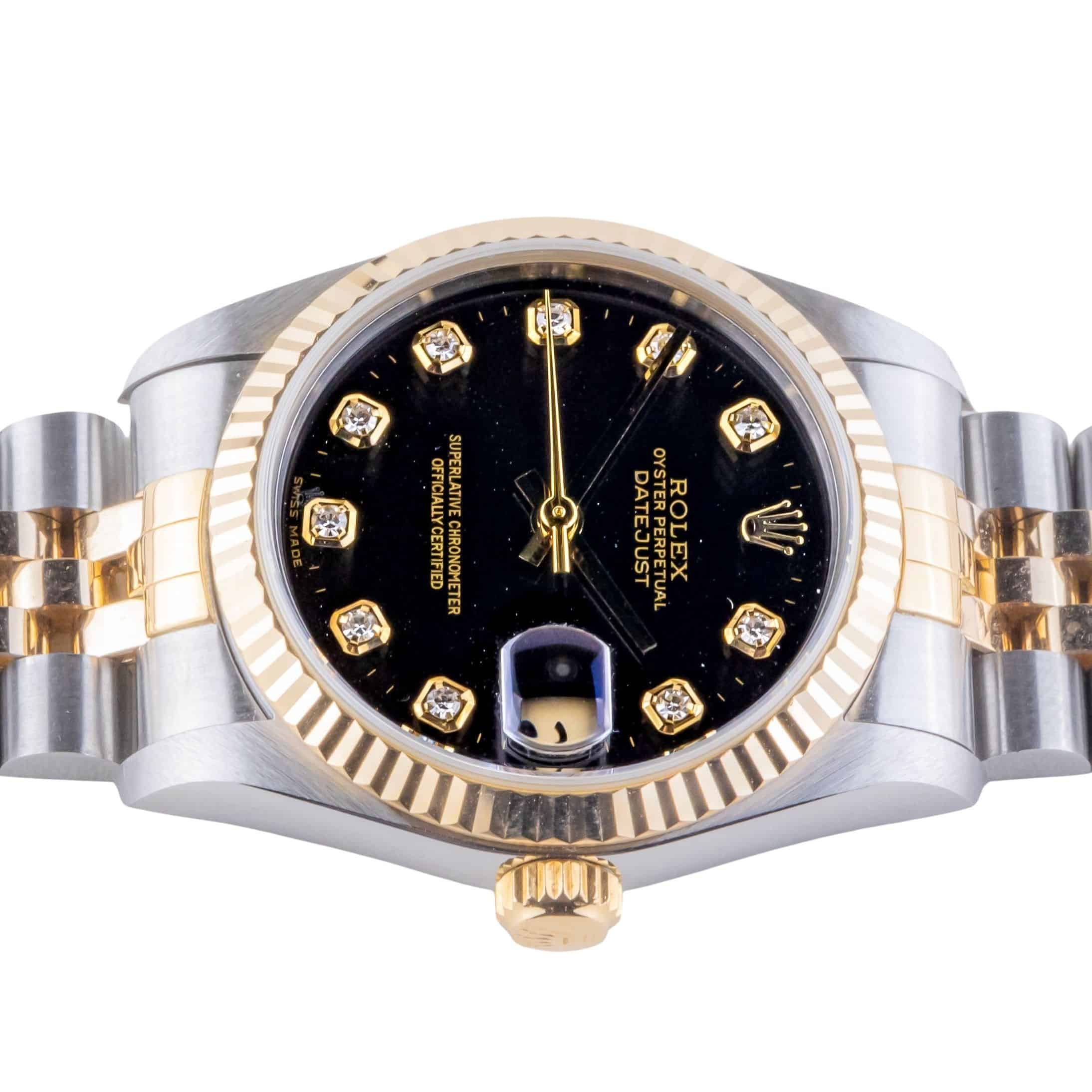 Rolex Datejust Mid-Size Black Diamond 68273 1993 (Full Set) 6 2E0B1093 1CG 3M