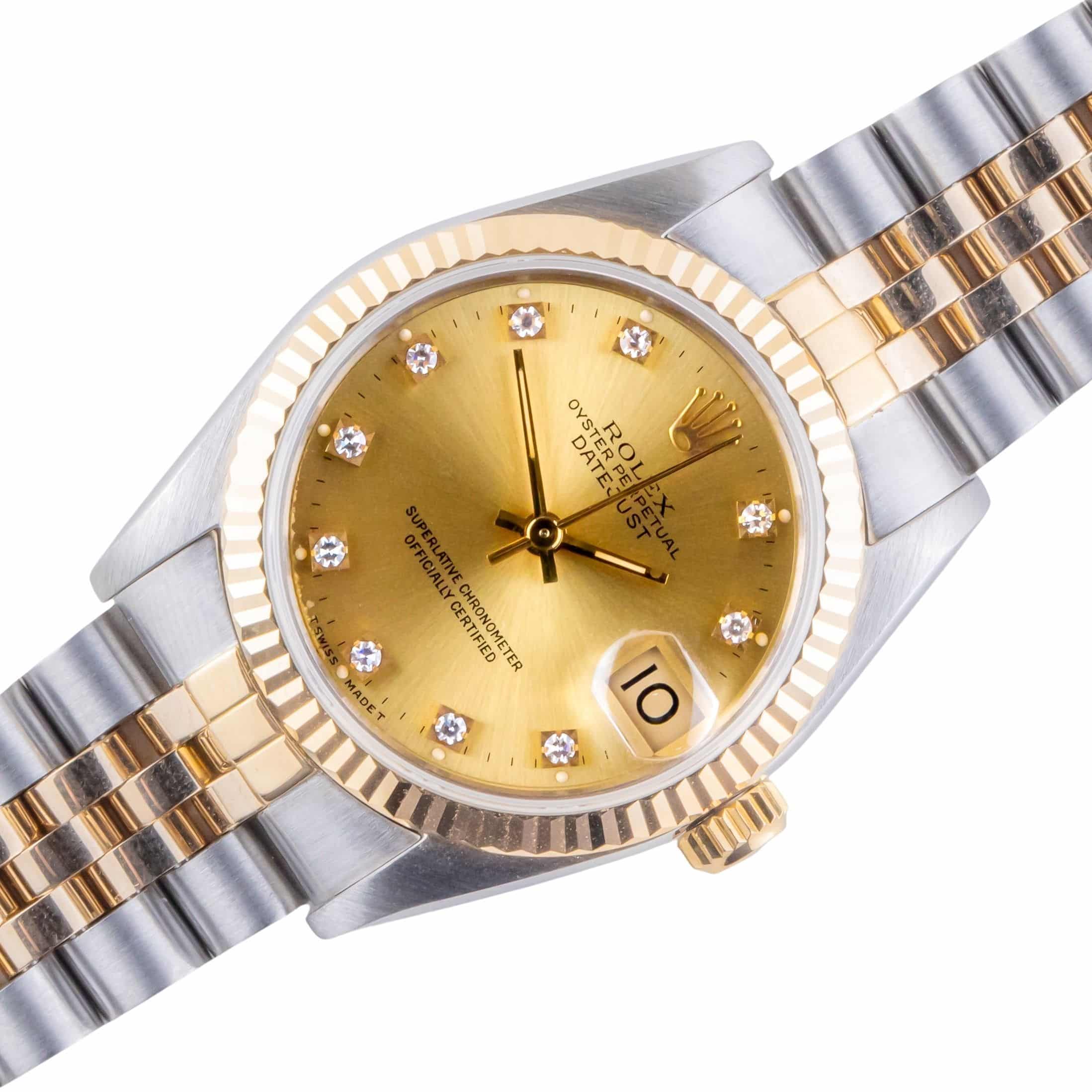 Rolex Datejust Mid-Size Champagne Diamond 68273 1991 (Full Set) 1 rolex-datejust-68273-35