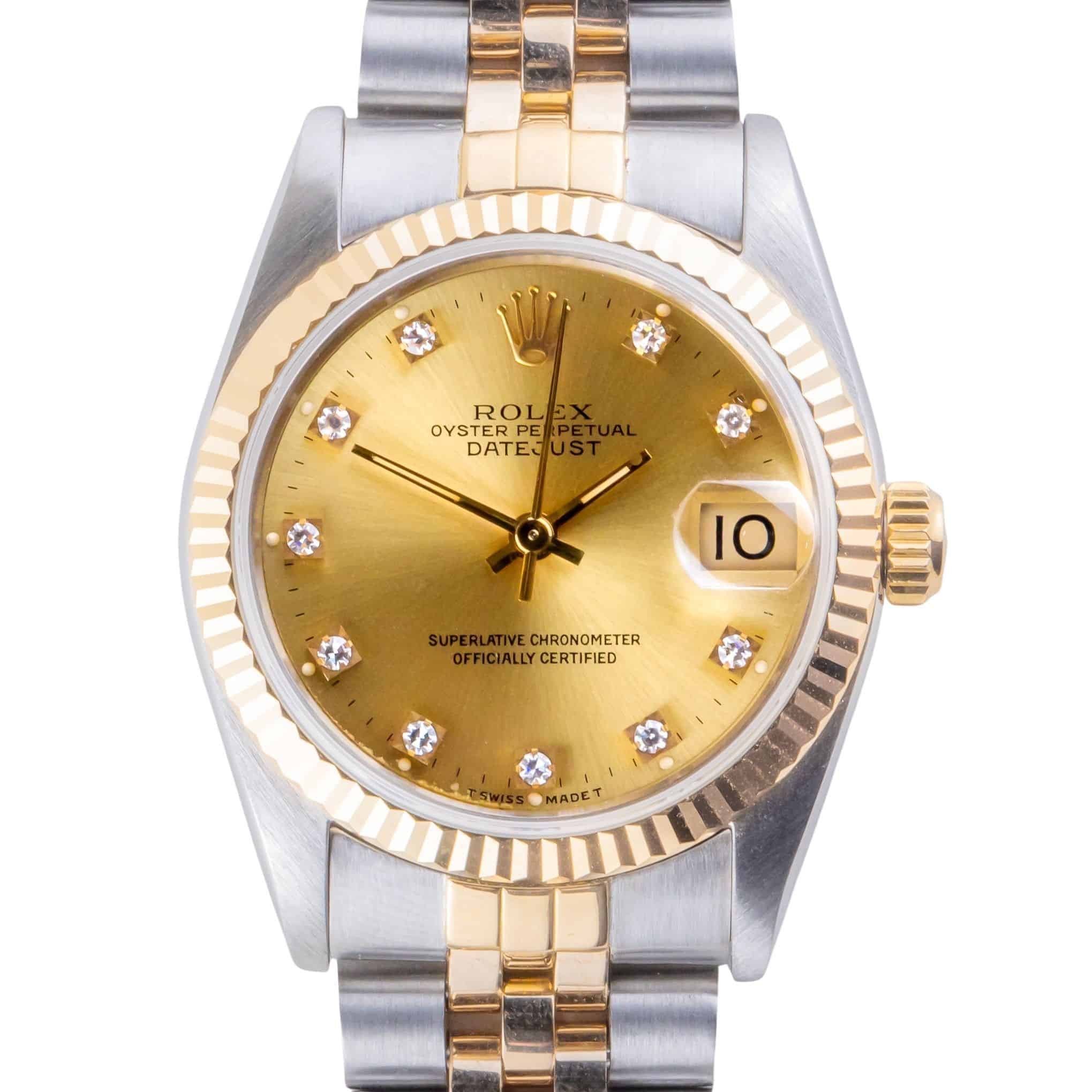 Rolex Datejust Mid-Size Champagne Diamond 68273 1991 (Full Set) 3 2E0B1146 1CG 3M