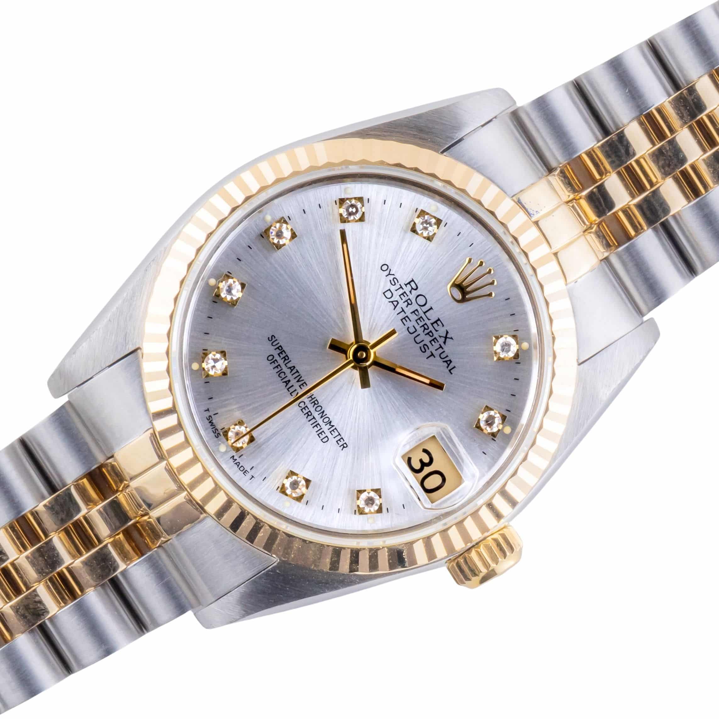 Rolex Datejust Mid-Size Silver Diamond 68273 1991 (Full Set) 1 rolex-datejust-68273-40