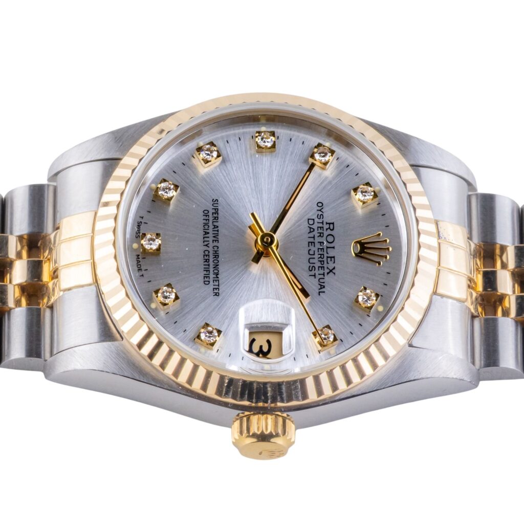 Rolex Datejust Mid-Size Silver Diamond 68273 1991 (Full Set) 13 2E0B1166 1CG 3M