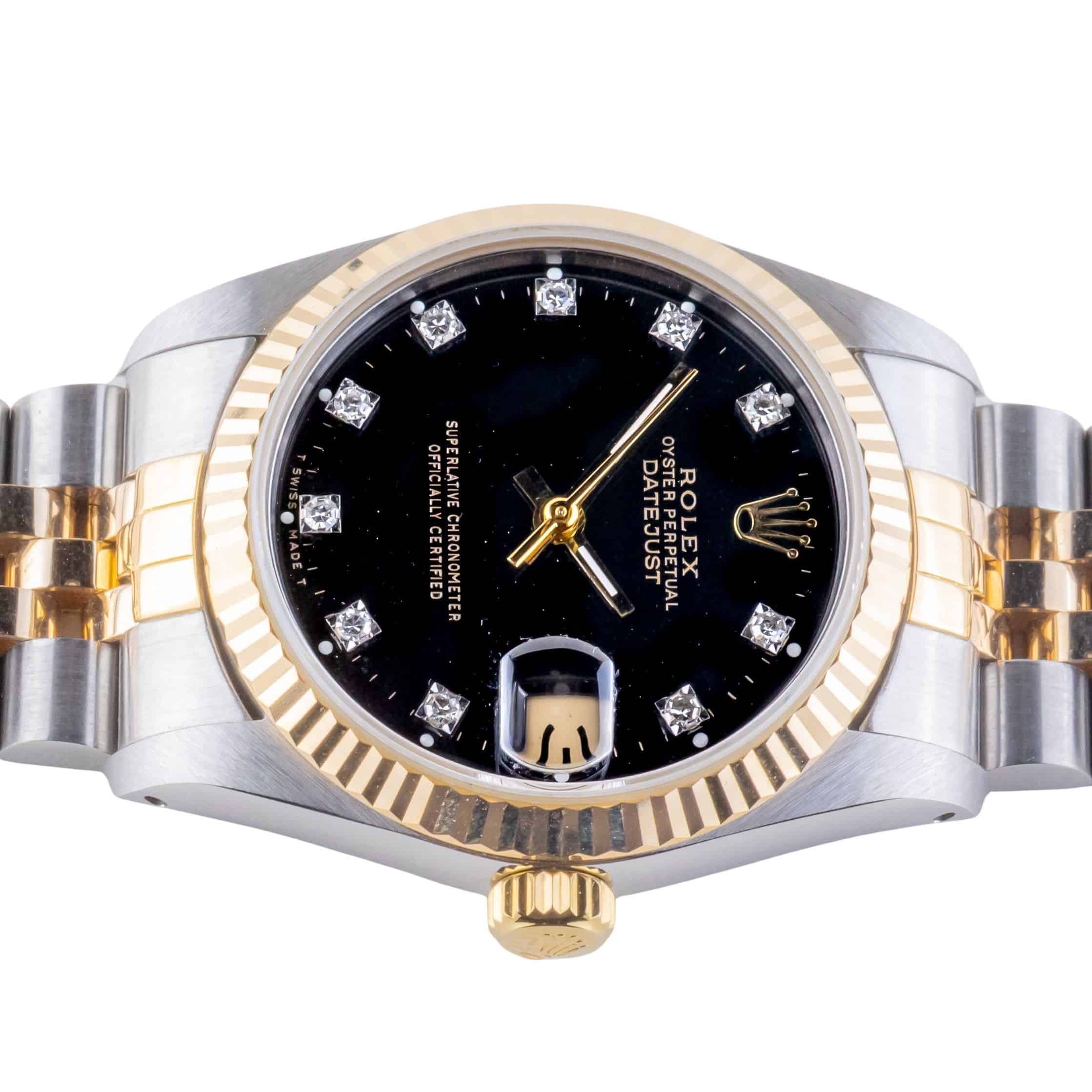 Rolex Datejust Mid-Size Black Diamond 68273 1988 (Full Set) 6 2E0B1178 1CG 3M