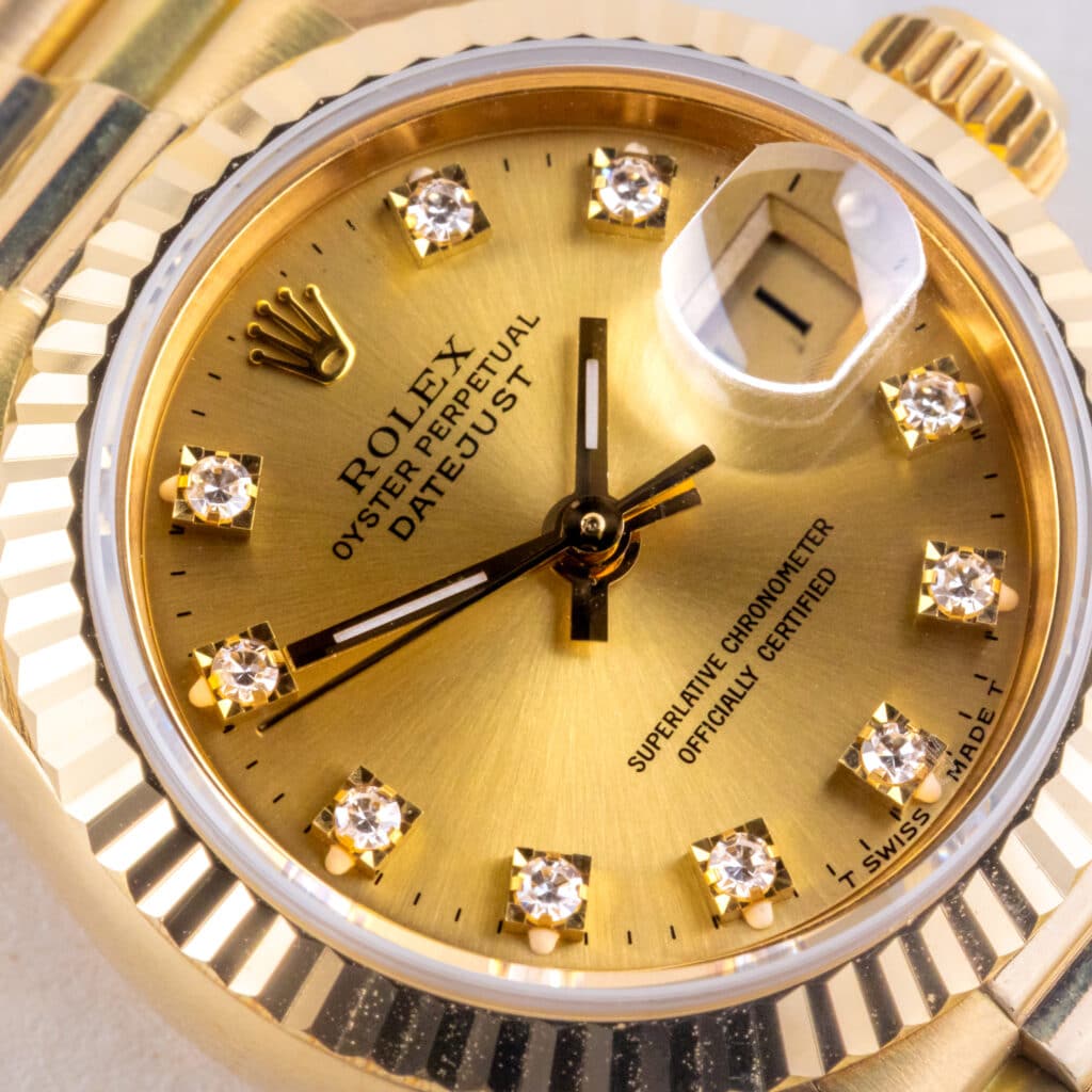 Alternative view of Rolex Lady-Datejust Champagne Diamond 69178 1990 (Vollständiger Satz)