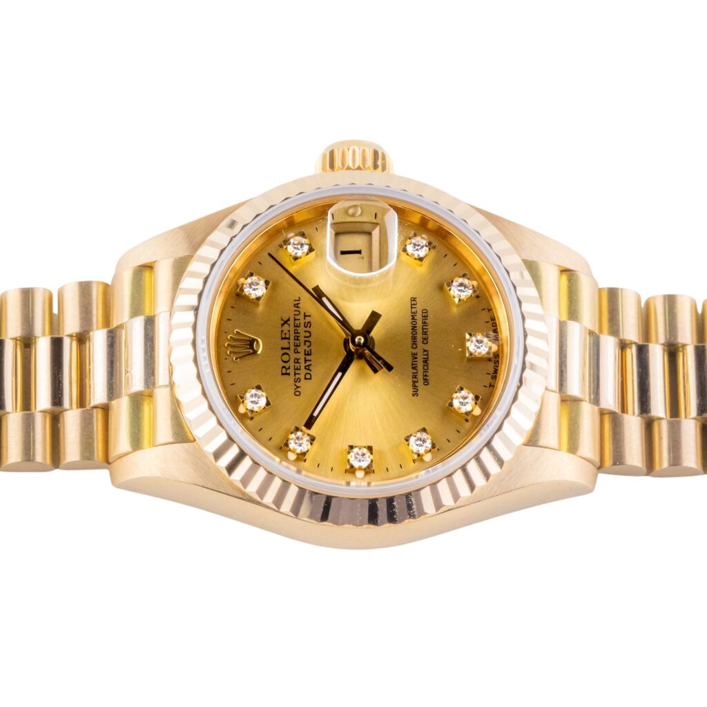 Rolex Lady-Datejust Champagne Diamond 69178 1990 (Vollständiger Satz) 12 2E0B1275 1CG 3M Langedyk Vintage Watches