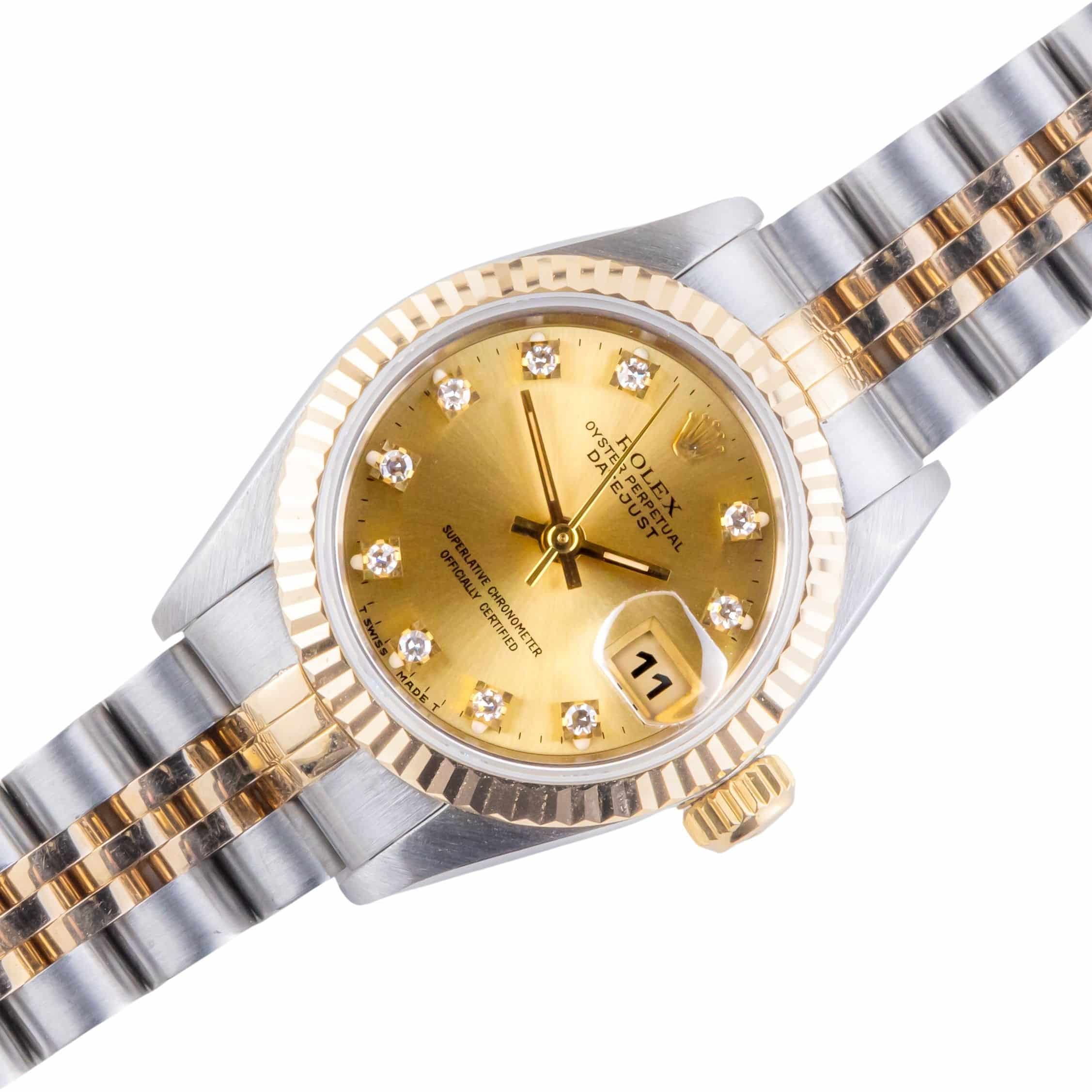 Rolex Lady-Datejust Champagne Diamond 69173 1995 (Vollständiger Satz) 1 rolex-lady-datejust-69173-30