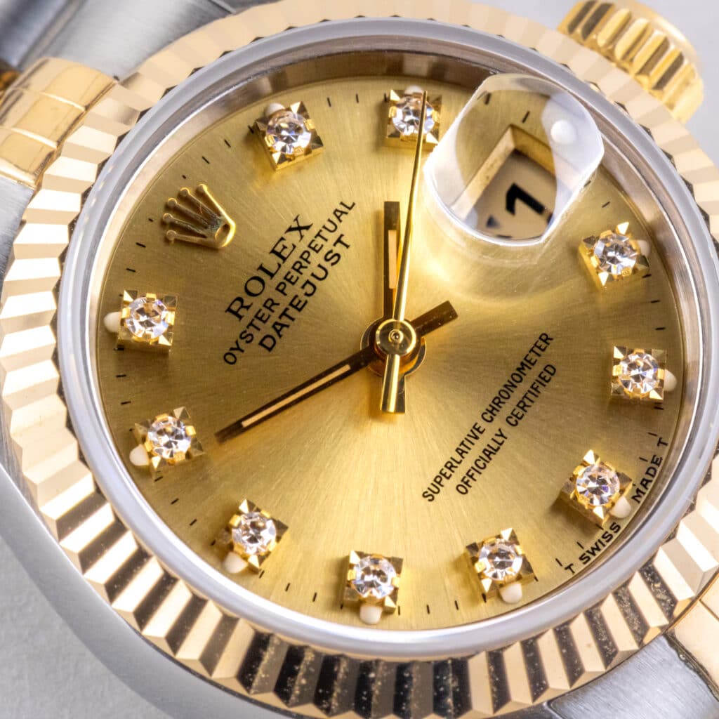 Alternative view of Rolex Lady-Datejust Champagne Diamond 69173 1995 (Vollständiger Satz)