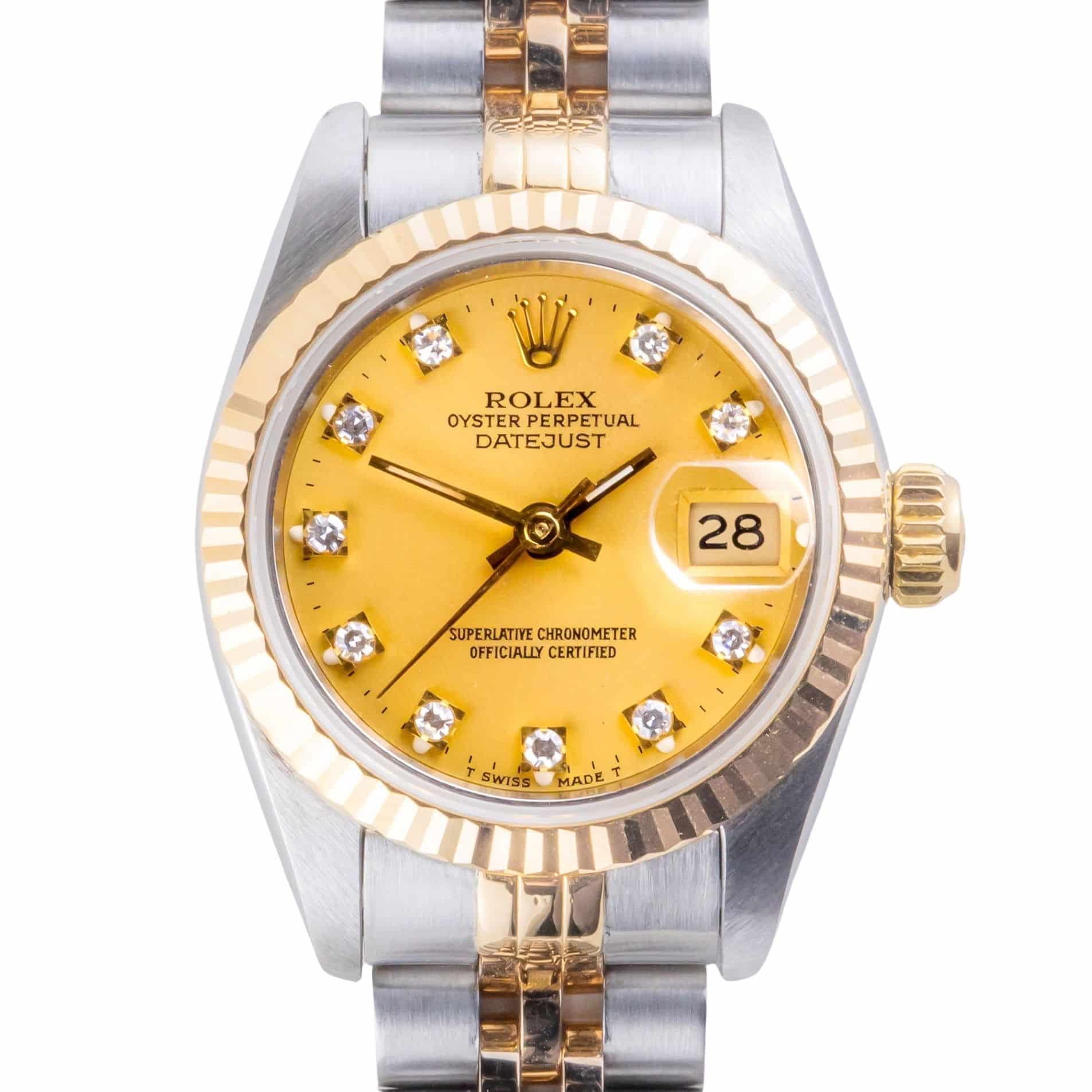 Rolex Lady-Datejust Champagne Diamond 69173 1993 Volledige Set) 3 Rolex Lady-Datejust Champagne Diamond 69173 1993 Volledige Set) - Afbeelding 3