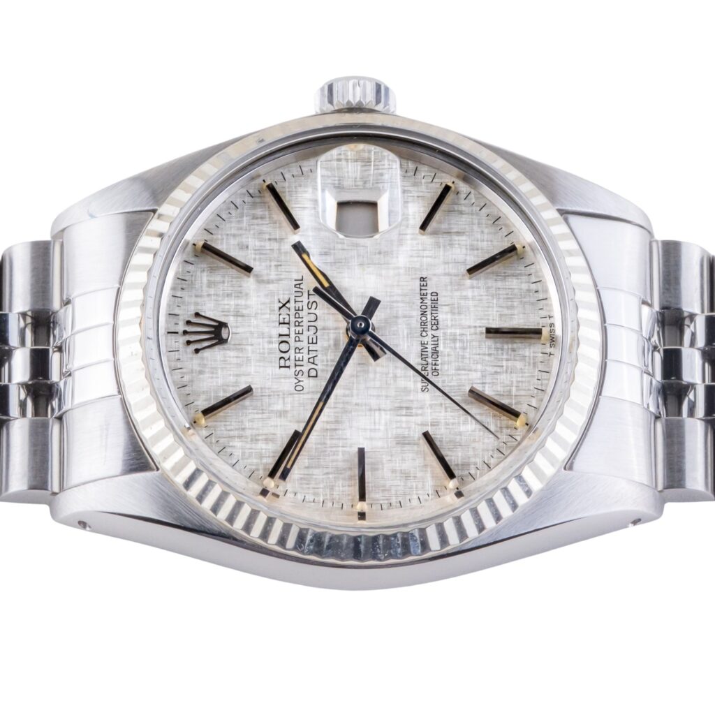 Rolex Oyster Perpetual Datejust Silver Linen 16014 1979 12 2E0B1616 1CG 3M