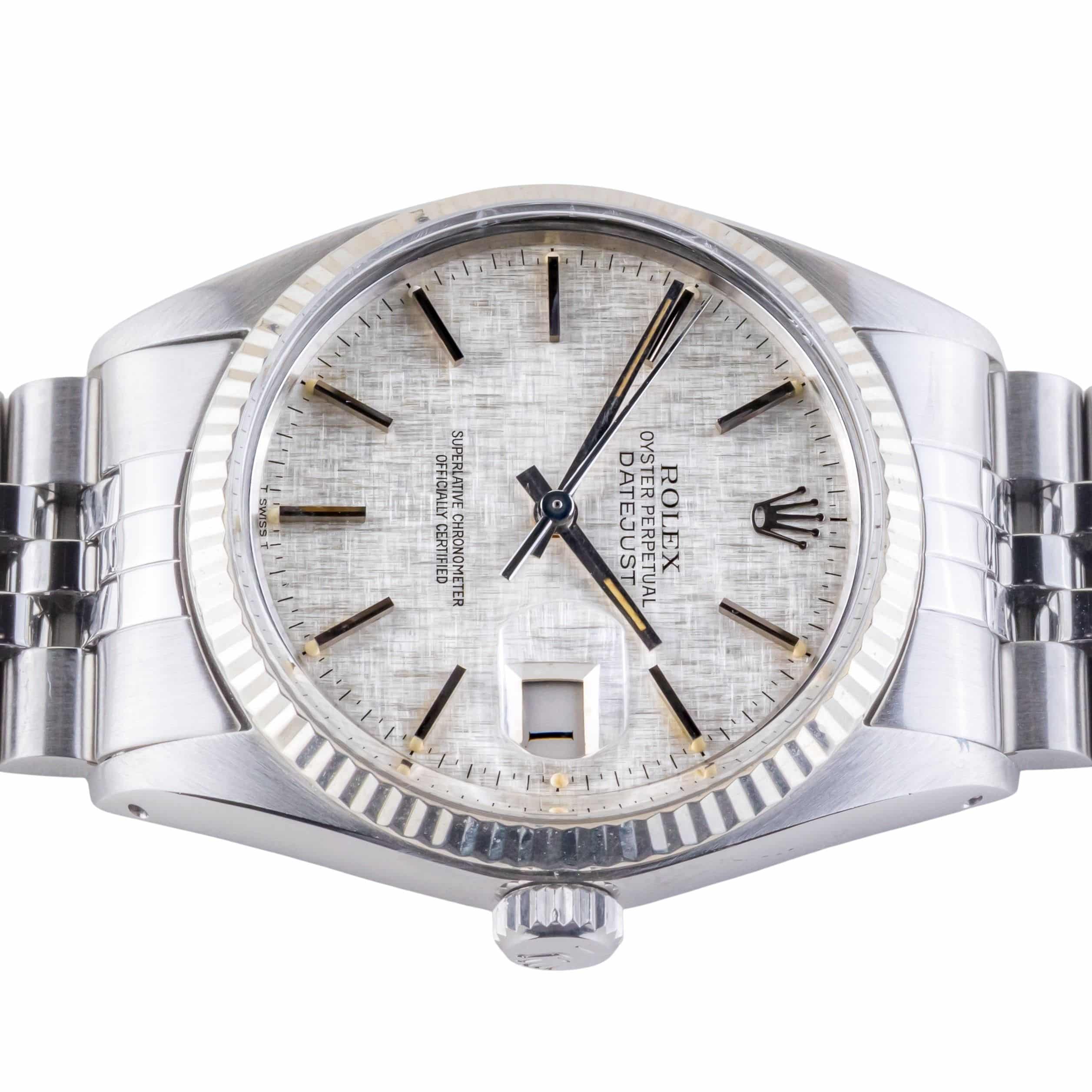Rolex Oyster Perpetual Datejust Silver Linen 16014 1979 6 2E0B1618 1CG 3M