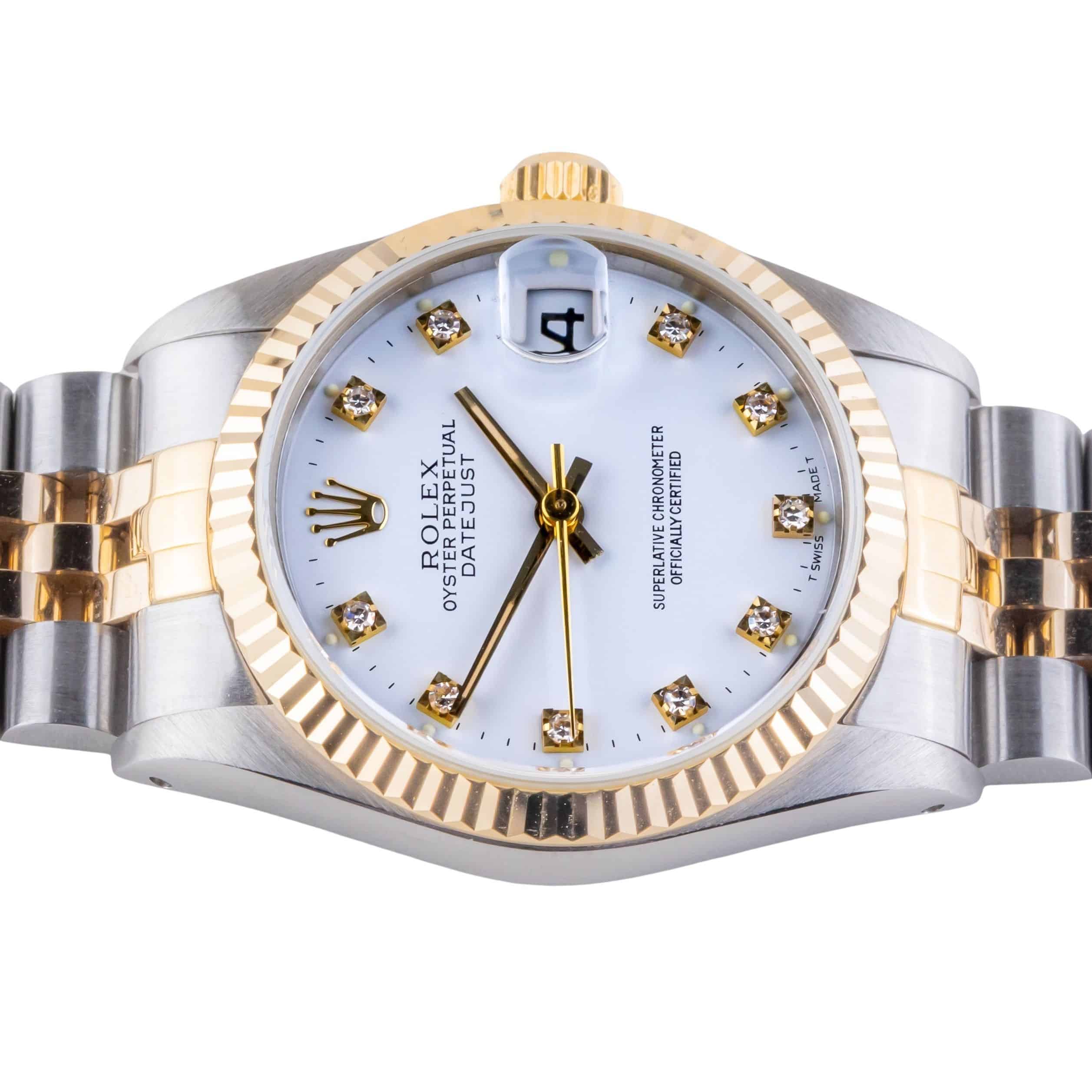 Rolex Oyster Perpetual Datejust Mid-Size White Diamond 68273 1991 (Vollständiger Satz) 5 Rolex Oyster Perpetual Datejust Mid-Size White Diamond 68273 1991 (Vollständiger Satz) – Bild 5