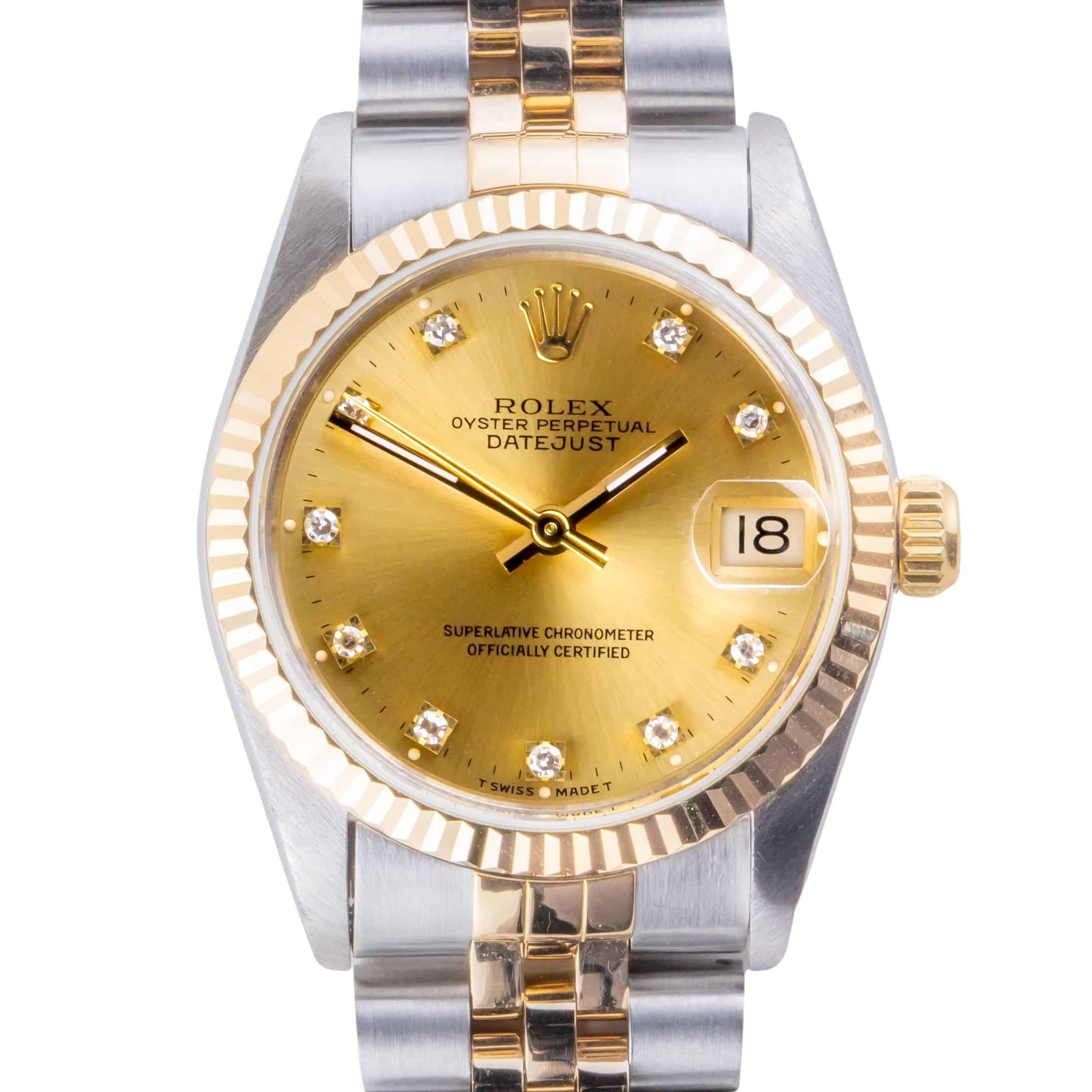 Rolex Oyster Perpetual Datejust Mid-Size Champagne Diamond 68273 1995 (Volledige set) 3 Rolex Oyster Perpetual Datejust Mid-Size Champagne Diamond 68273 1995 (Volledige set) - Afbeelding 3