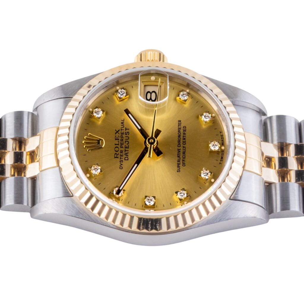Rolex Oyster Perpetual Datejust Mid-Size Champagne Diamond 68273 1995 (Volledige set) 12 2E0B1844 1CG 3M Langedyk Vintage Watches