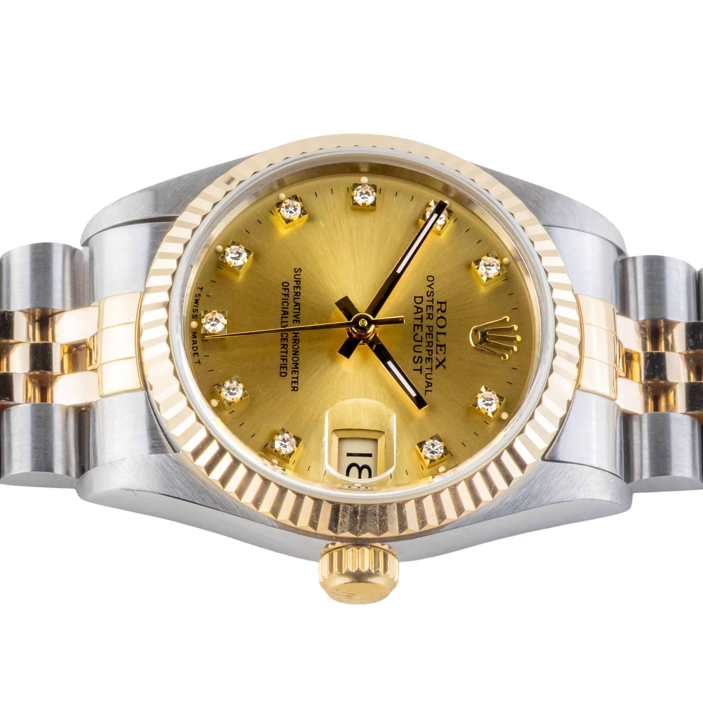 Rolex Oyster Perpetual Datejust Mid-Size Champagne Diamond 68273 1995 (Volledige set) 6 Rolex Oyster Perpetual Datejust Mid-Size Champagne Diamond 68273 1995 (Volledige set) - Afbeelding 6