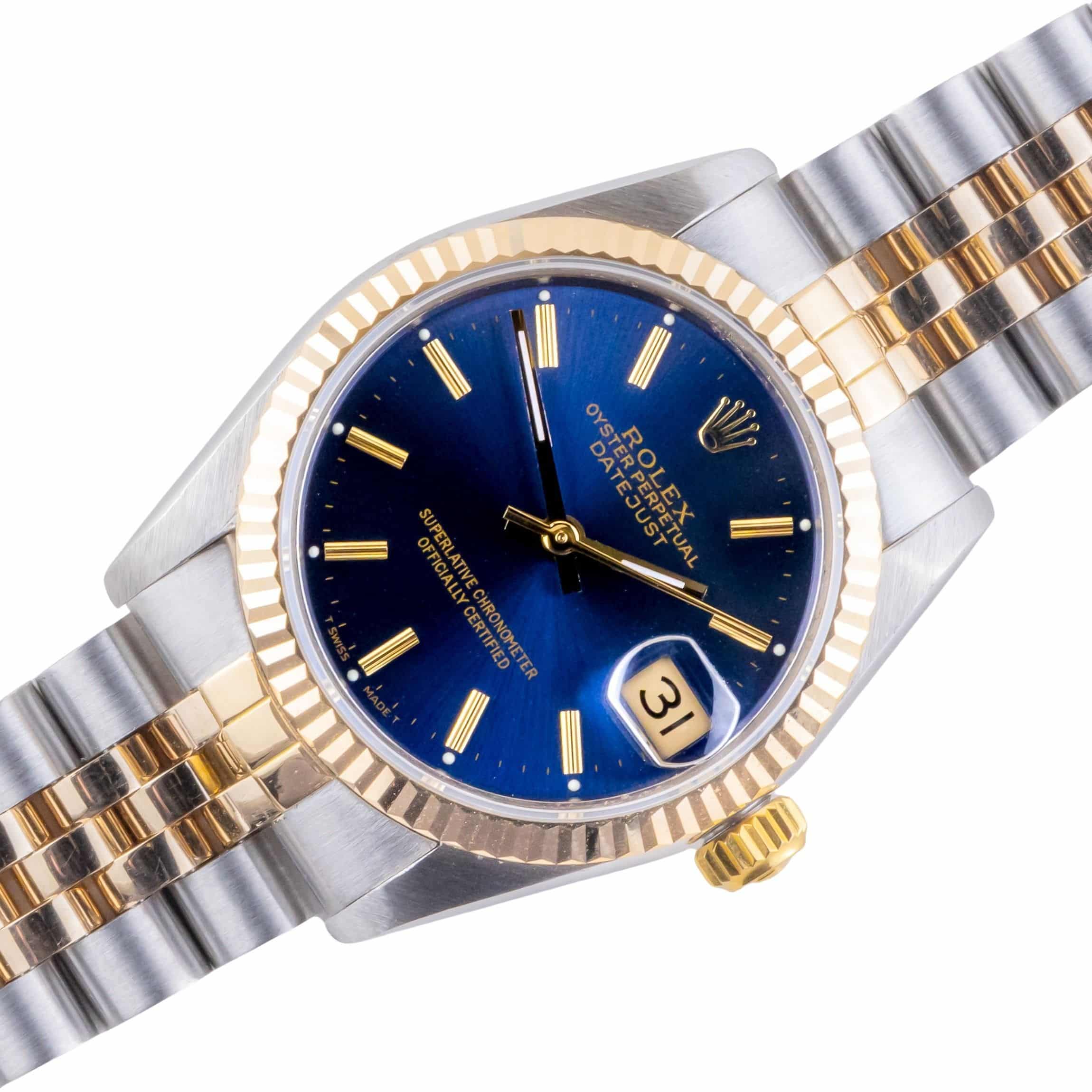 Rolex Oyster Perpetual Datejust Mid-Size Blue 68273 1985 (Vollständiger Satz) 1 rolex-datejust-68273-25