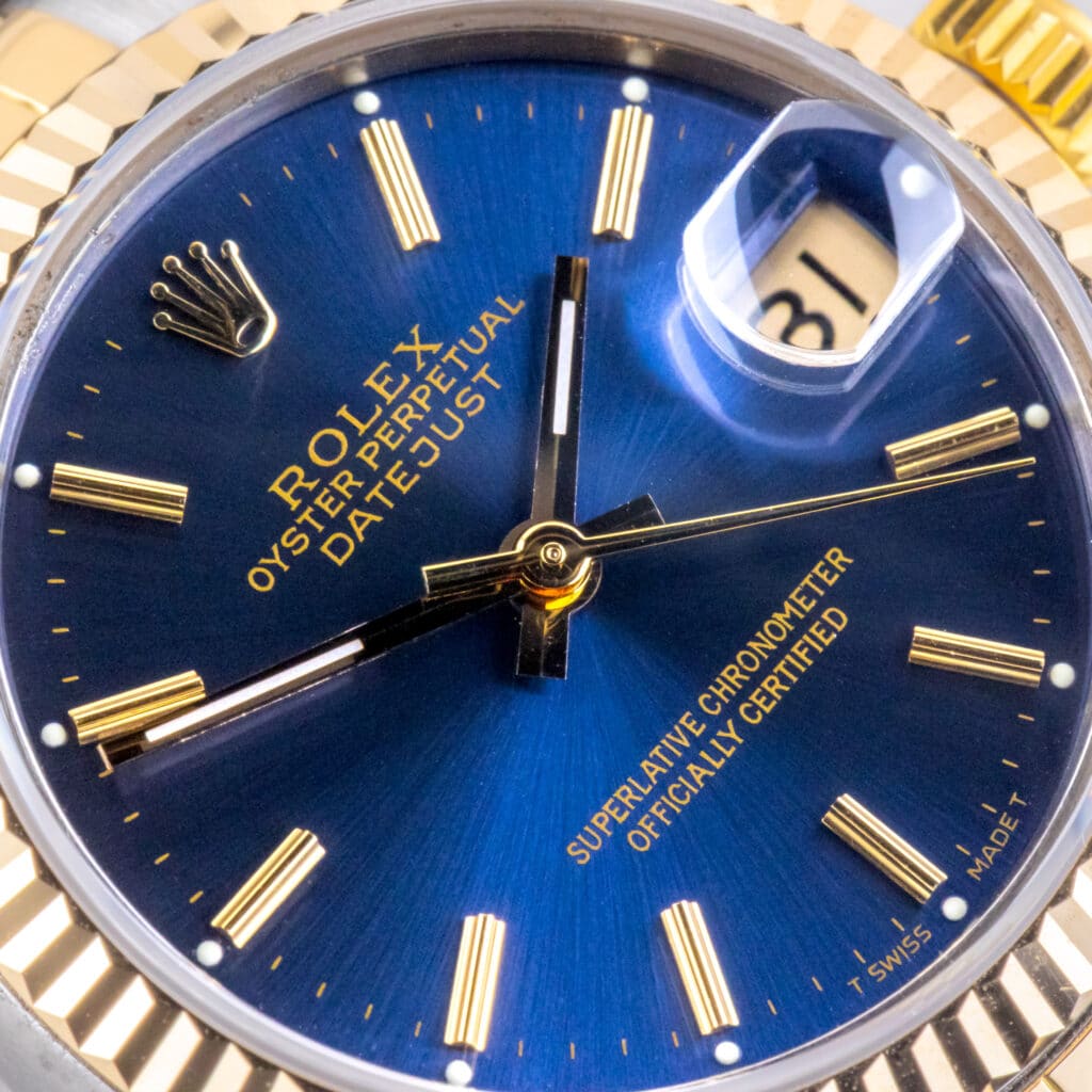 Alternative view of Rolex Oyster Perpetual Datejust Mid-Size Blue 68273 1985 (Vollständiger Satz)