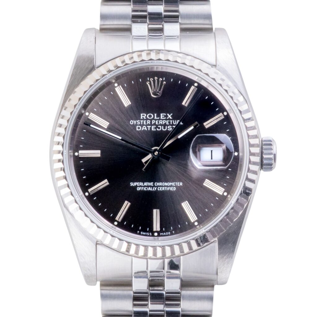 Rolex Oyster Perpetual Datejust Grey 16234 1988 (Vollständiger Satz) 10 2E0B1890 1CG 3M Langedyk Vintage Watches