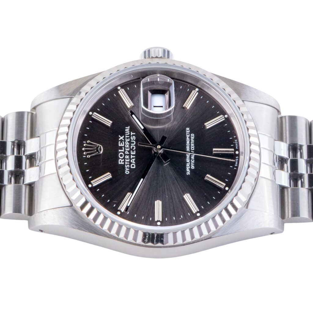Rolex Oyster Perpetual Datejust Grey 16234 1988 (Vollständiger Satz) 12 2E0B1895 1CG 3M Langedyk Vintage Watches