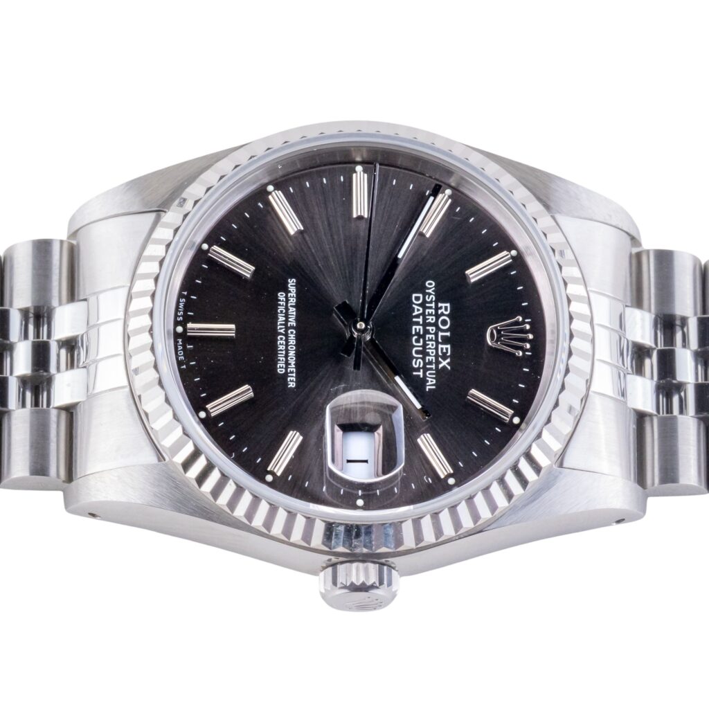 Rolex Oyster Perpetual Datejust Grey 16234 1988 (Vollständiger Satz) 13 2E0B1897 1CG 3M Langedyk Vintage Watches