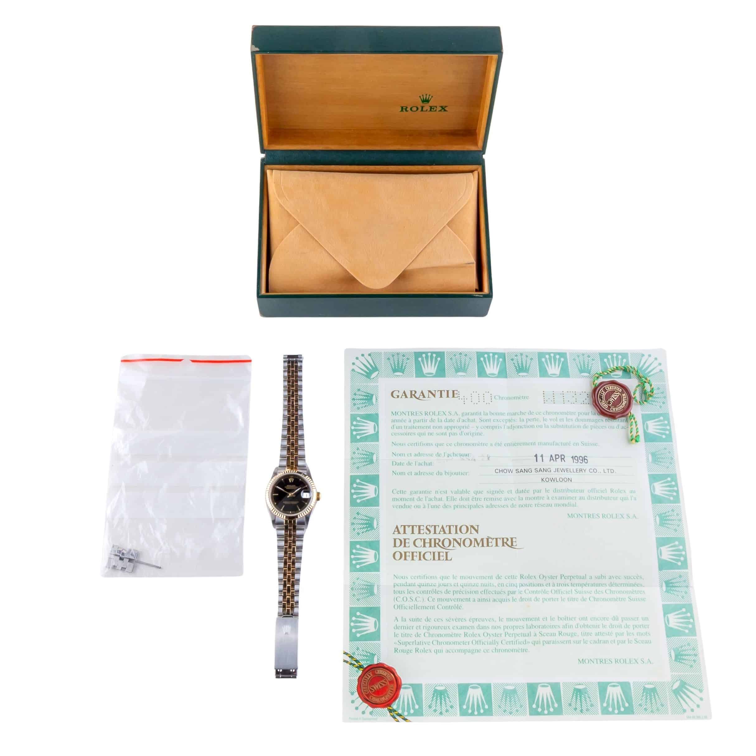 Rolex Datejust Mid-Size Black 68273 1995 (Full Set) 8 2E0B1903 1CG 3M