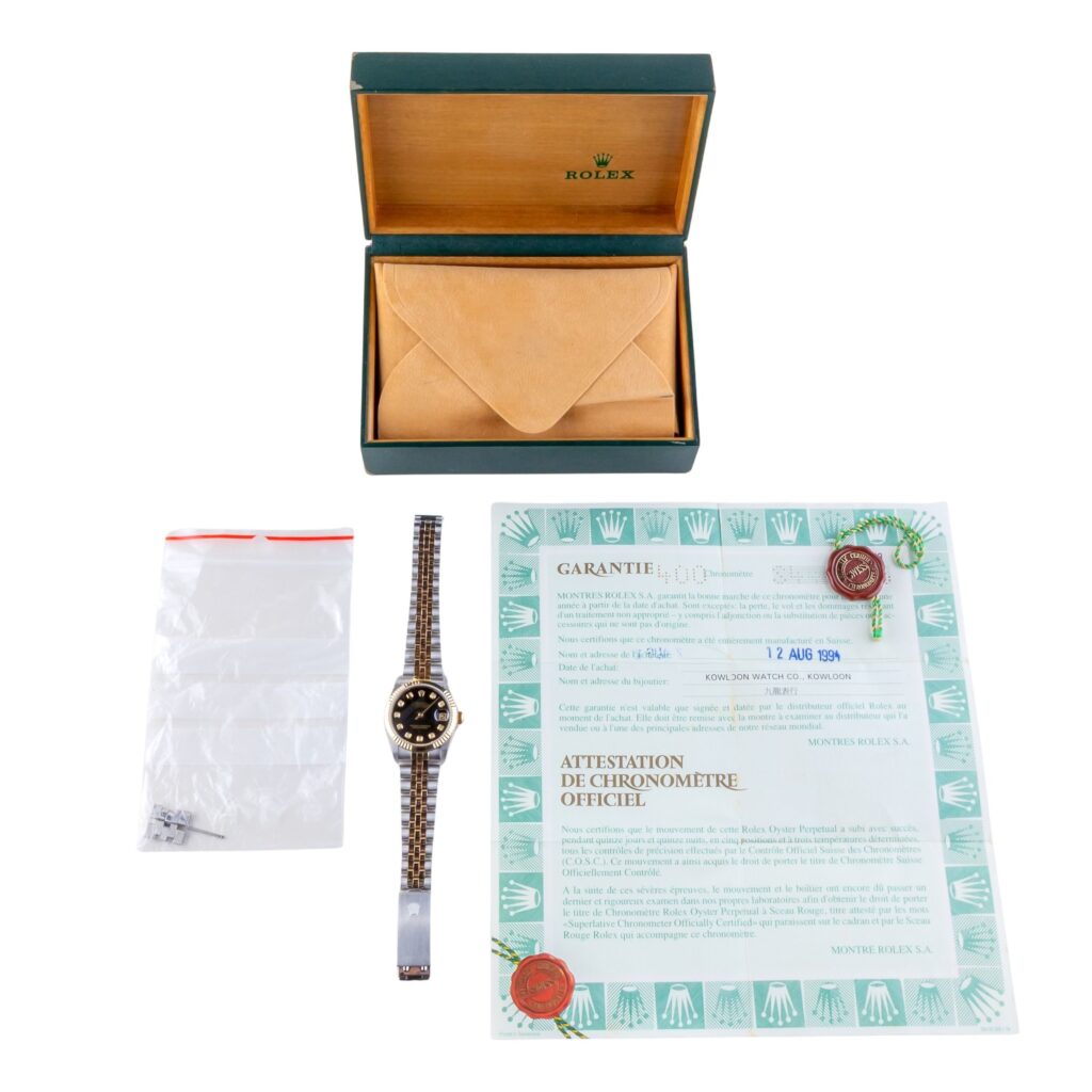 Rolex Datejust Mid-Size Black Diamond 68273 1993 (Full Set) 15 2E0B1905 1CG 3M