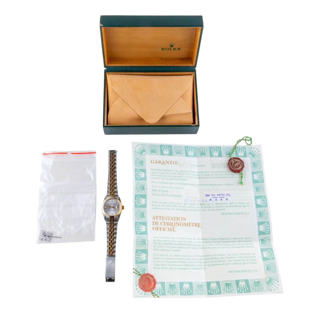 Rolex Datejust Mid-Size Silver Diamond 68273 1991 (Full Set) 15 2E0B1911 1CG 3M