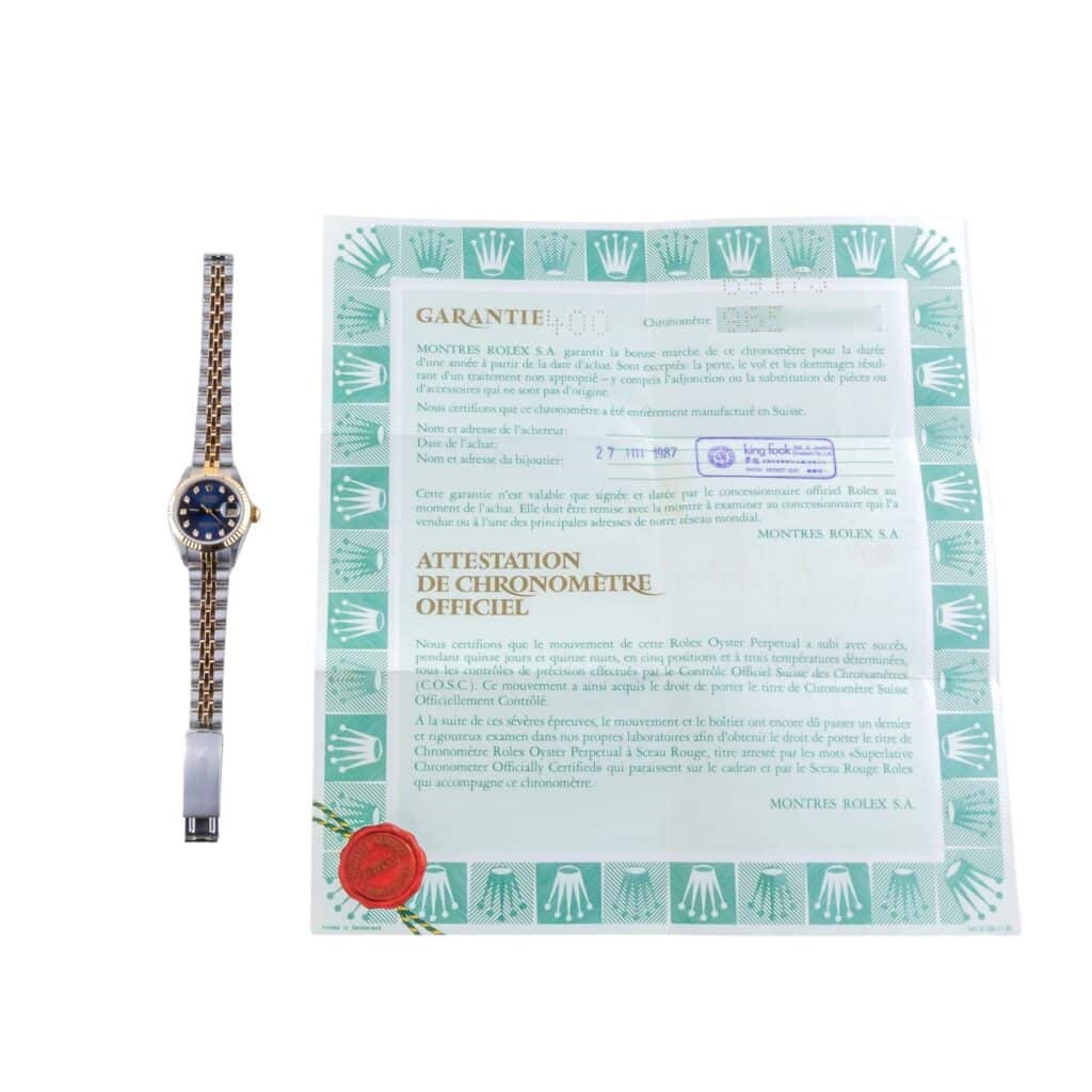 Rolex Lady-Datejust Blue Diamond 69173 1987 (Full Set) 15 2E0B1959 1CG 3M