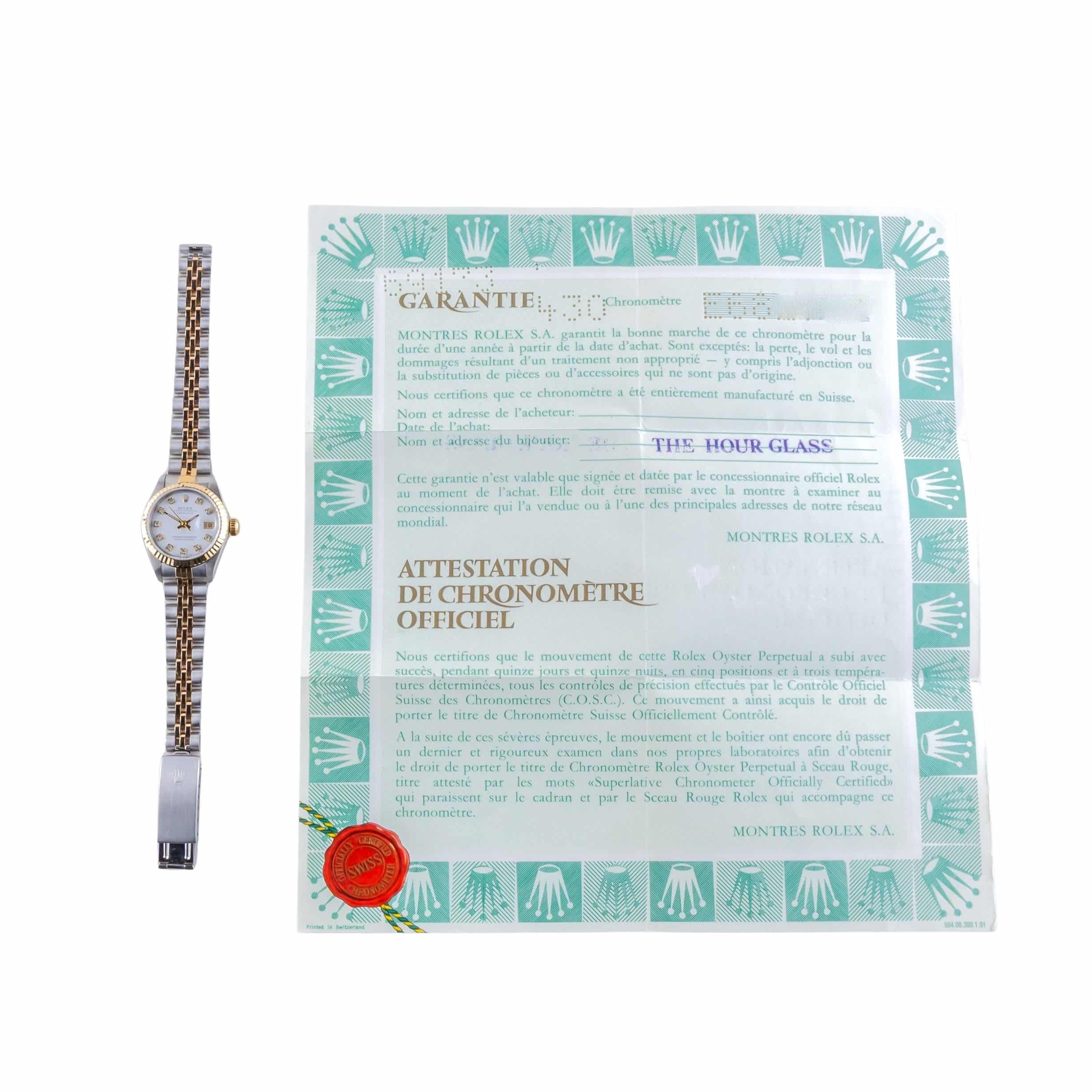 Rolex Lady-Datejust White Diamond 69173 1990 (Full Set) 8 2E0B1960 1CG 3M