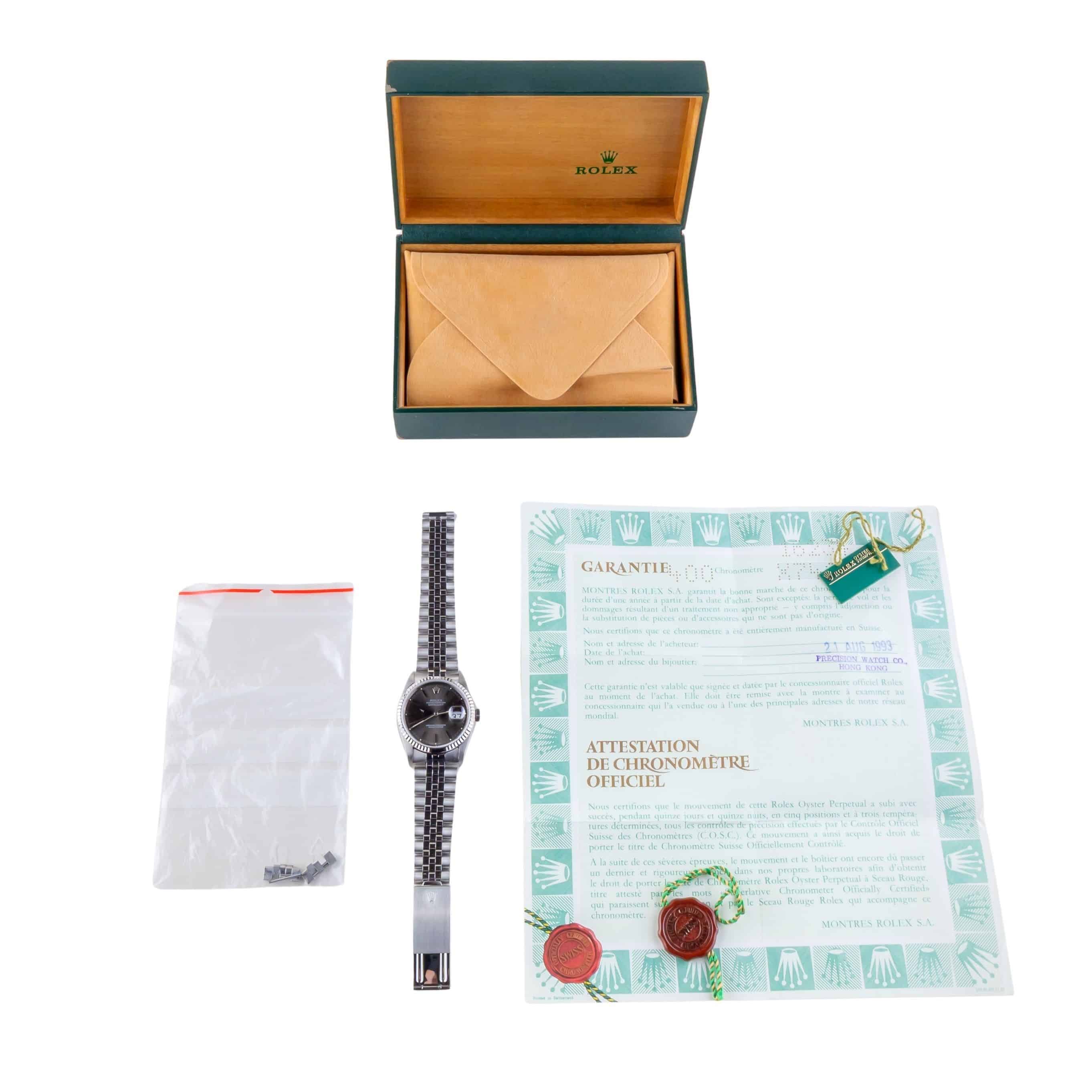 Rolex Oyster Perpetual Datejust Grey 16234 1991 (Vollständiger Satz) 8 Rolex Oyster Perpetual Datejust Grey 16234 1991 (Vollständiger Satz) – Bild 8