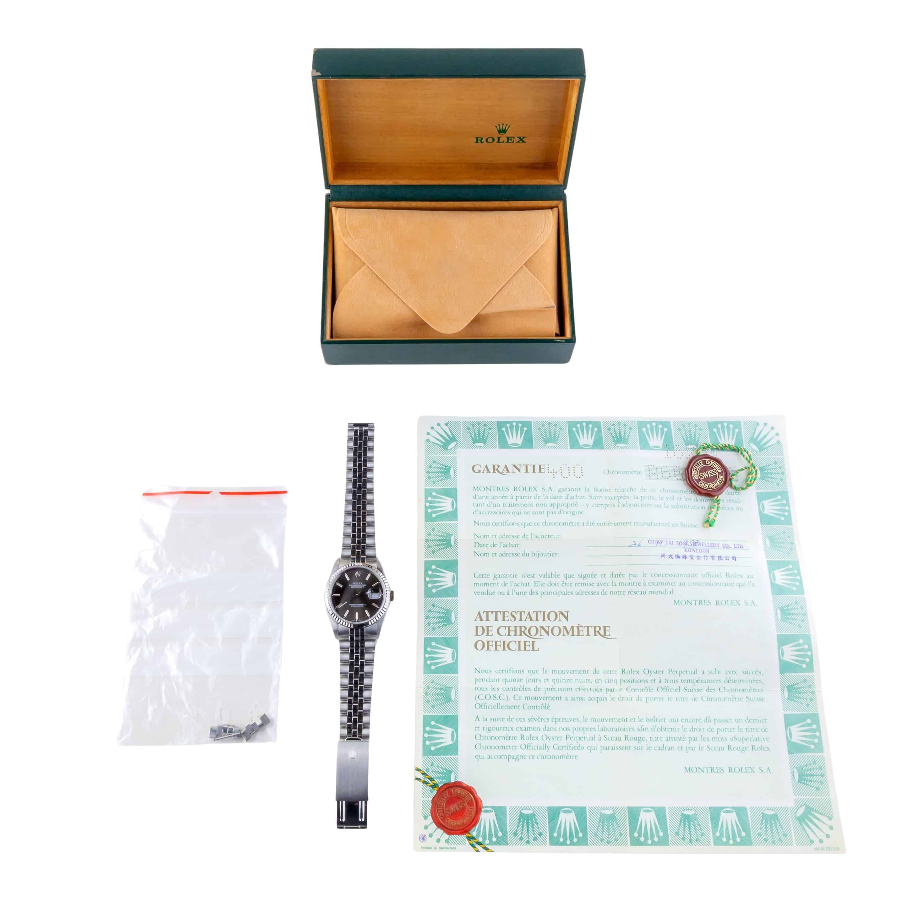 Rolex Oyster Perpetual Datejust Grey 16234 1988 (Vollständiger Satz) 8 Rolex Oyster Perpetual Datejust Grey 16234 1988 (Vollständiger Satz) – Bild 8