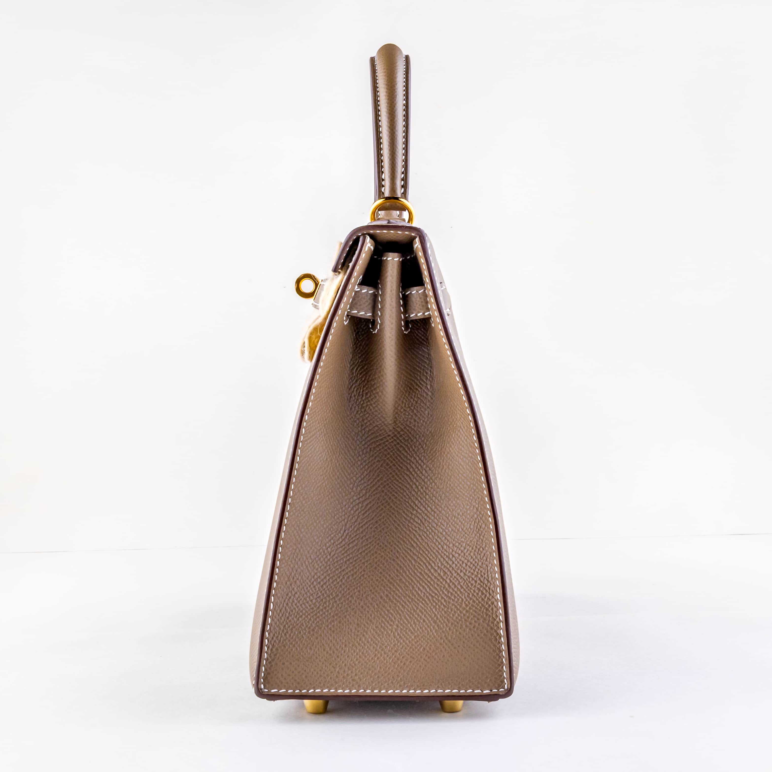 NEW Hermes Kelly 25 Etoupe GHW 2021 (Full Set + invoice) 5 2E0B2275 1CG 3M