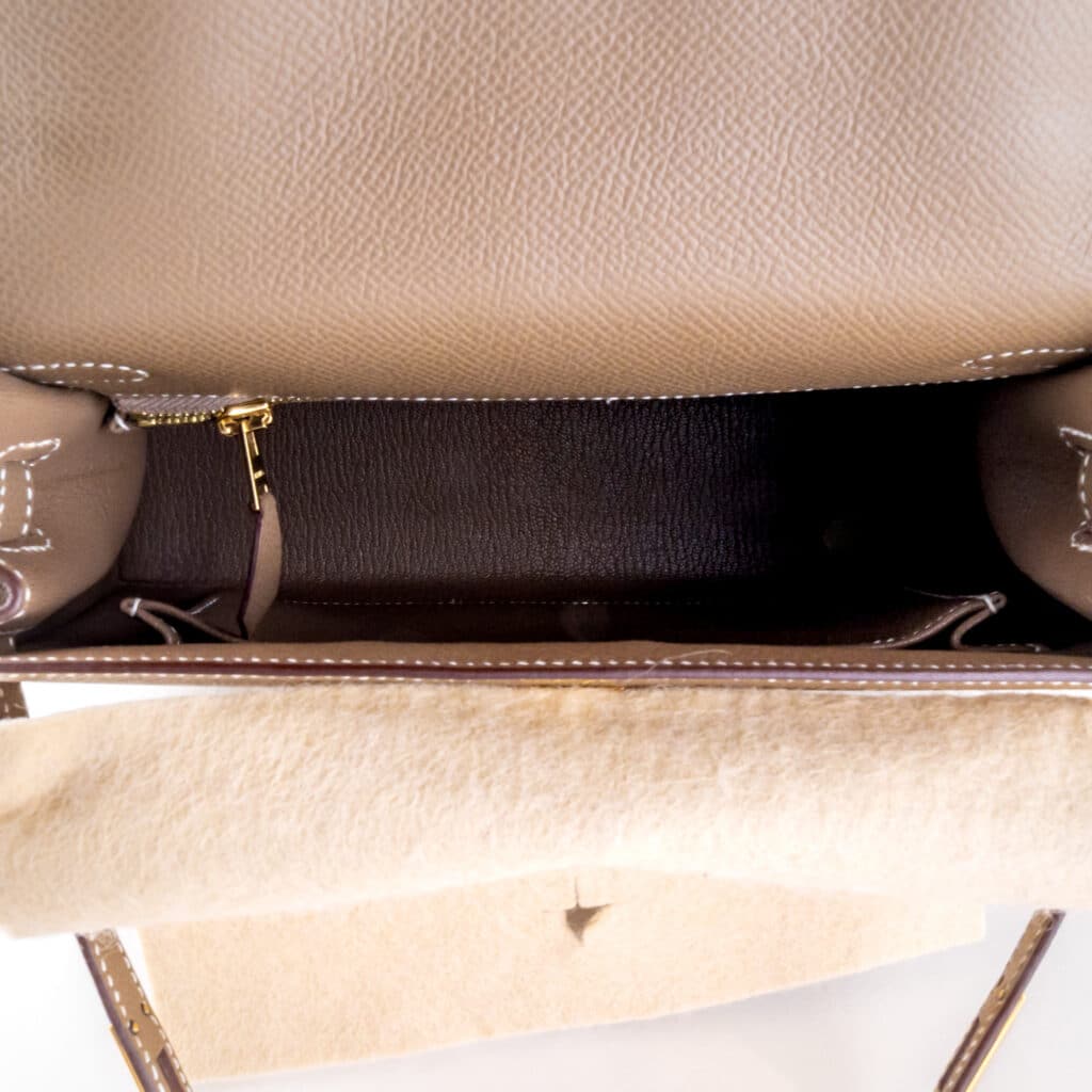 NEW Hermes Kelly 25 Etoupe GHW 2021 (Full Set + invoice) 14 2E0B2280 1CG 3M