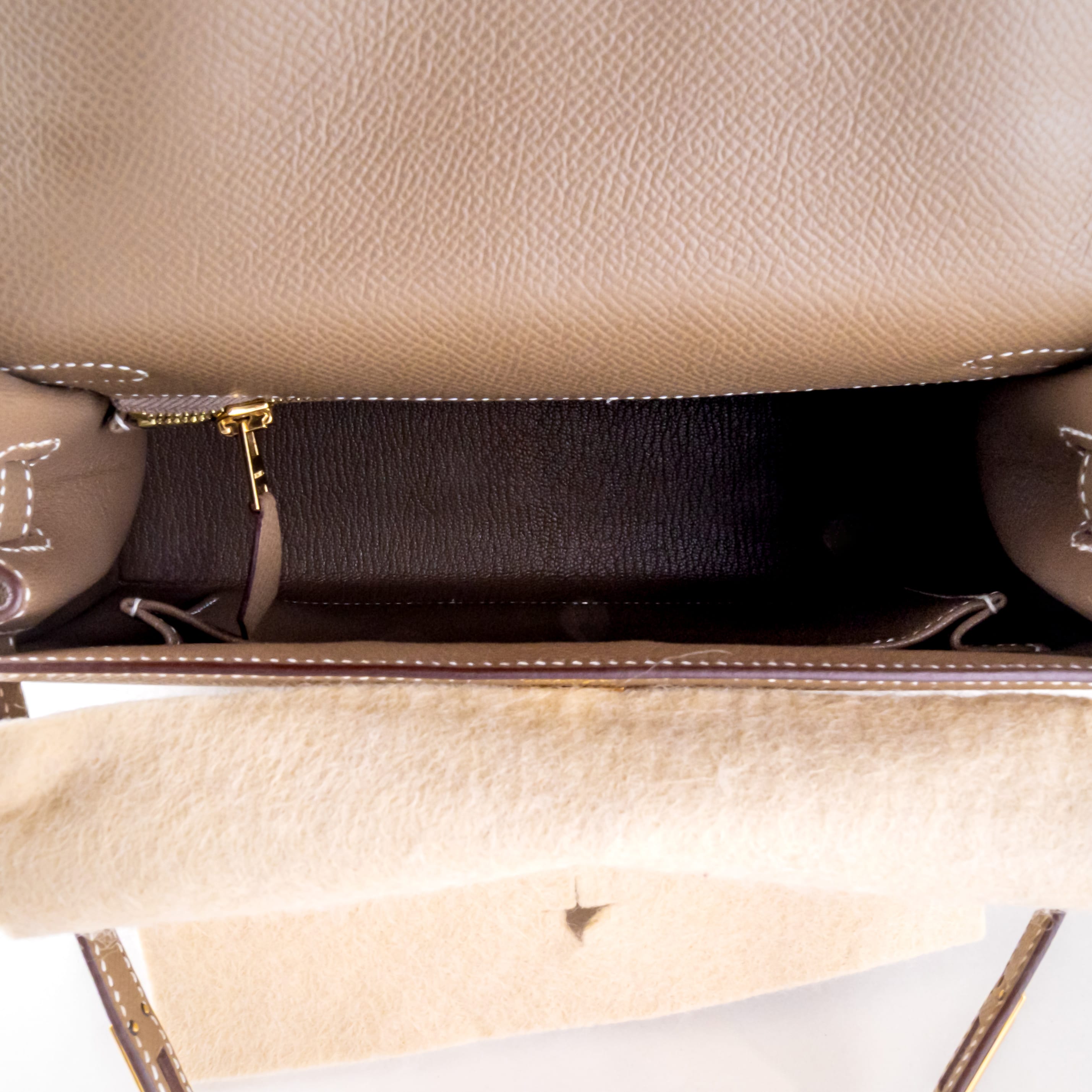 NEW Hermes Kelly 25 Etoupe GHW 2021 (Full Set + invoice) 7 2E0B2280 1CG 3M
