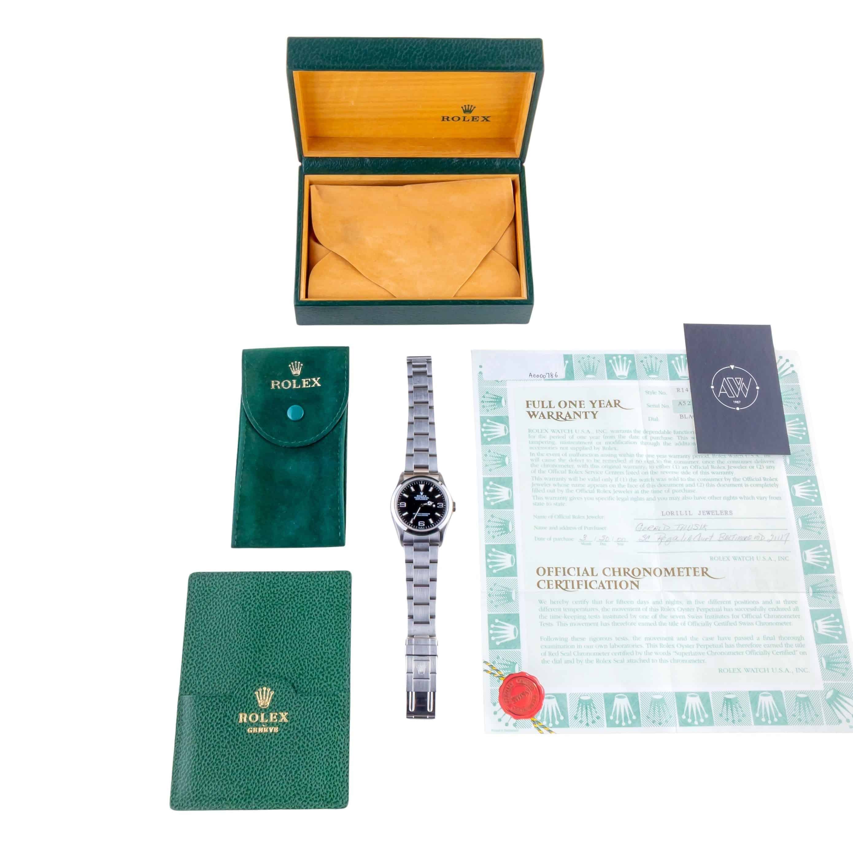 Rolex Oyster Perpetual Explorer Black 14270 1999 (Vollständiger Satz) 7 Rolex Oyster Perpetual Explorer Black 14270 1999 (Vollständiger Satz) – Bild 7