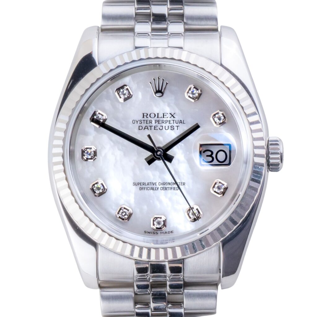 Rolex Oyster Perpetual Datejust MOP Diamond 116234 2006 (Volledige Set) 10 2E0B3245 1CG 3M Langedyk Vintage Watches