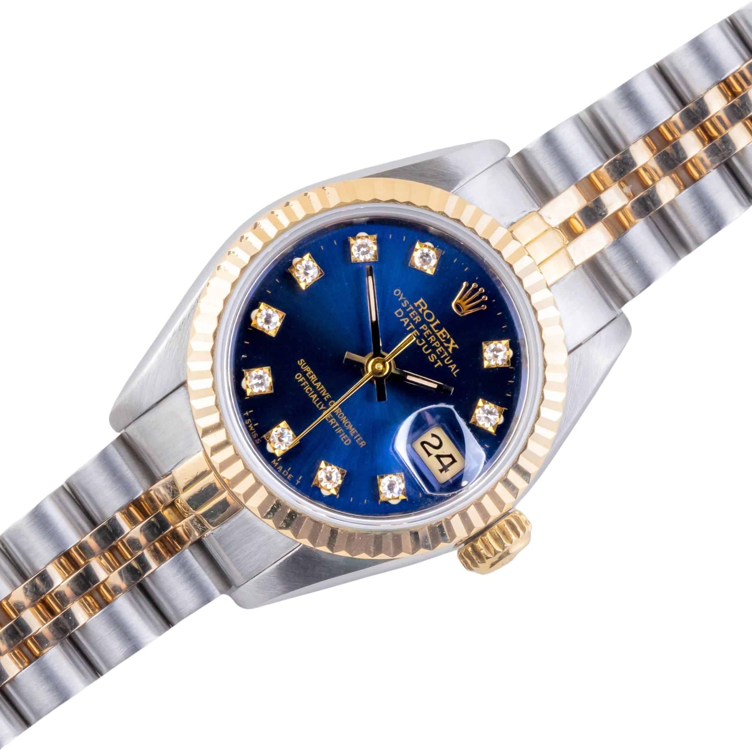 Rolex Lady-Datejust Blue Diamond 69173 1987 (Volledige Set) 1 rolex-lady-datejust-69173-172